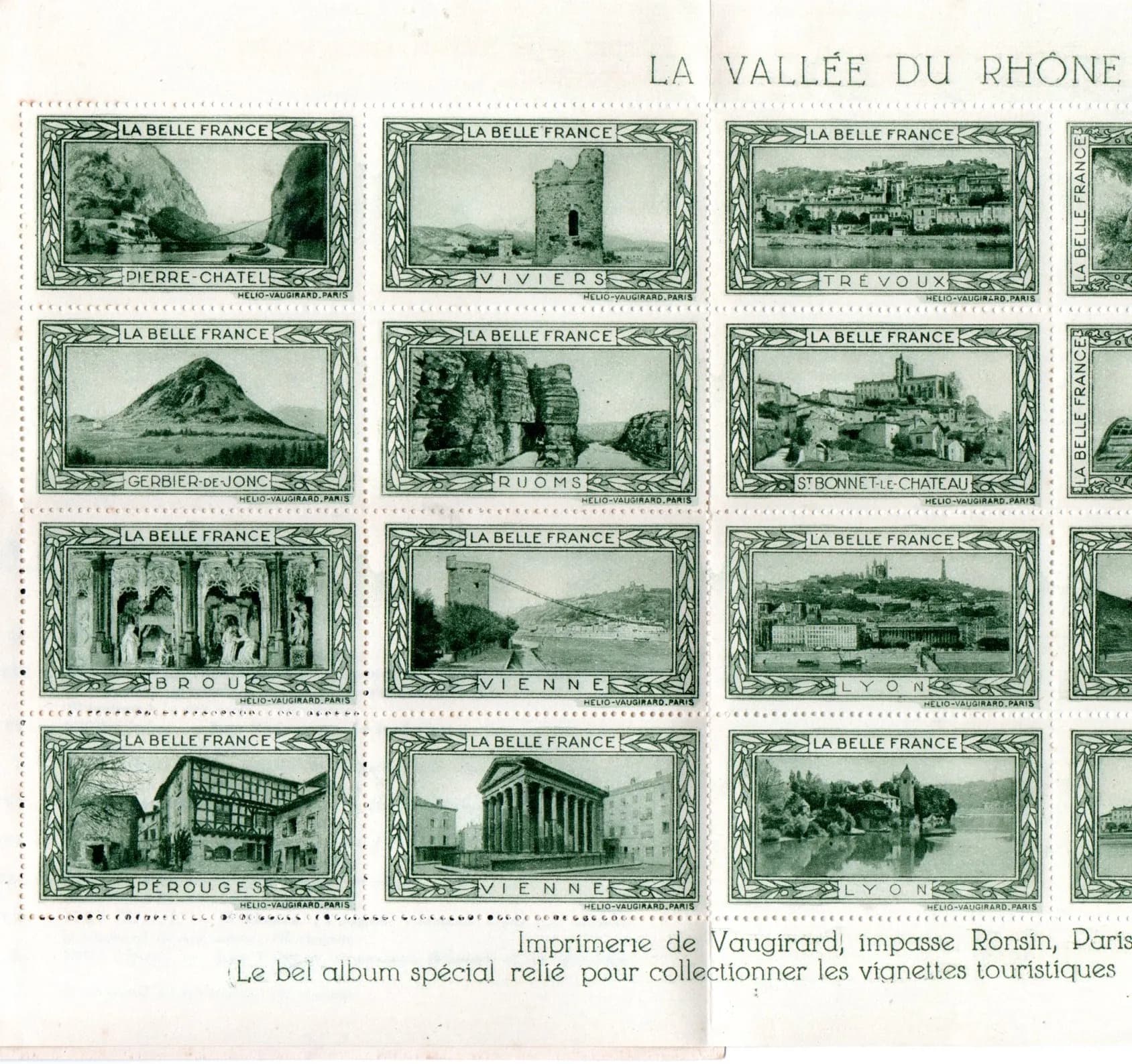 carnet de 20 vignettes "La belle France". Vallée du Rhône Edition Tourning-Club de France - 4