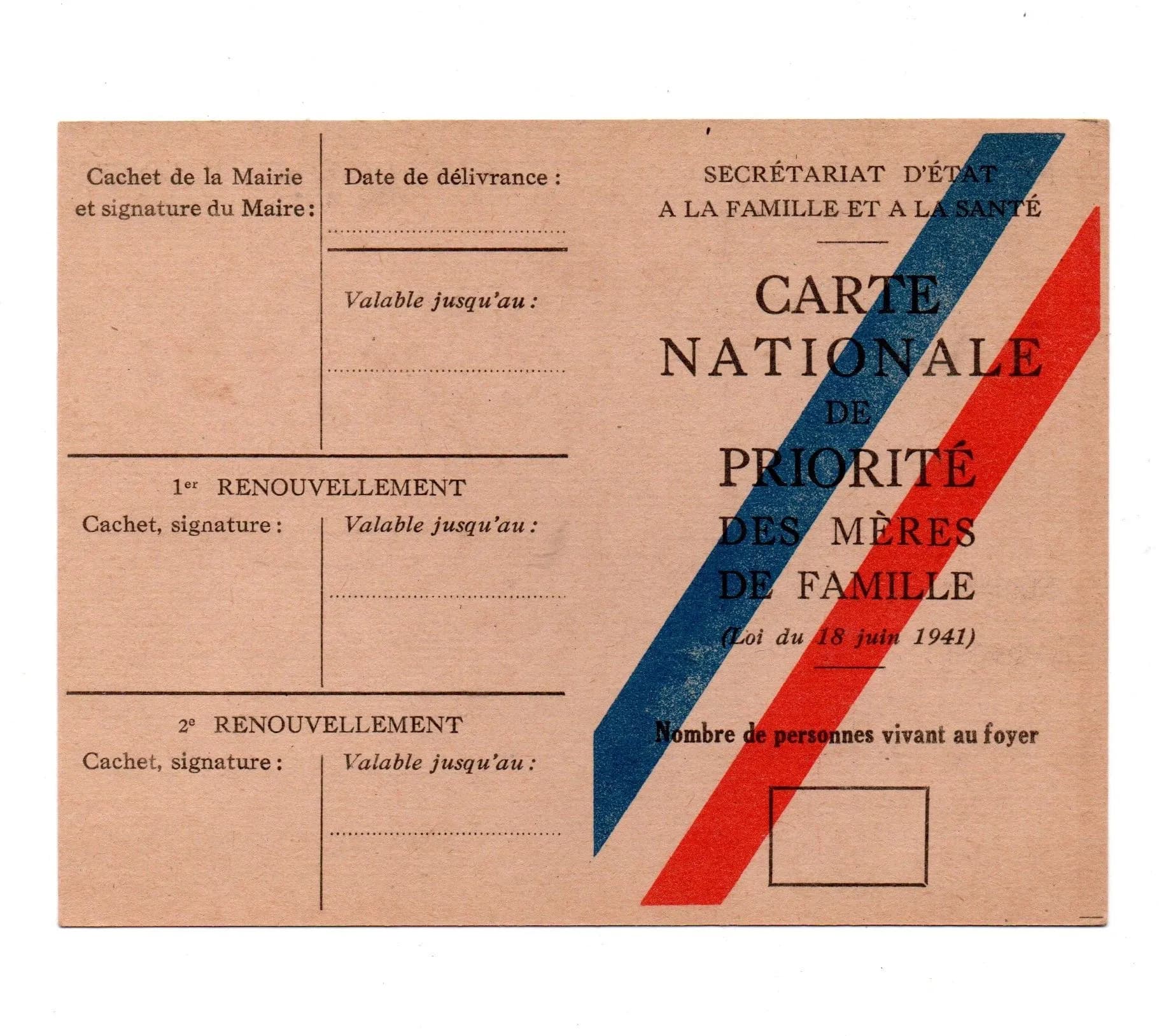7 formulaires vierges état français  - 2