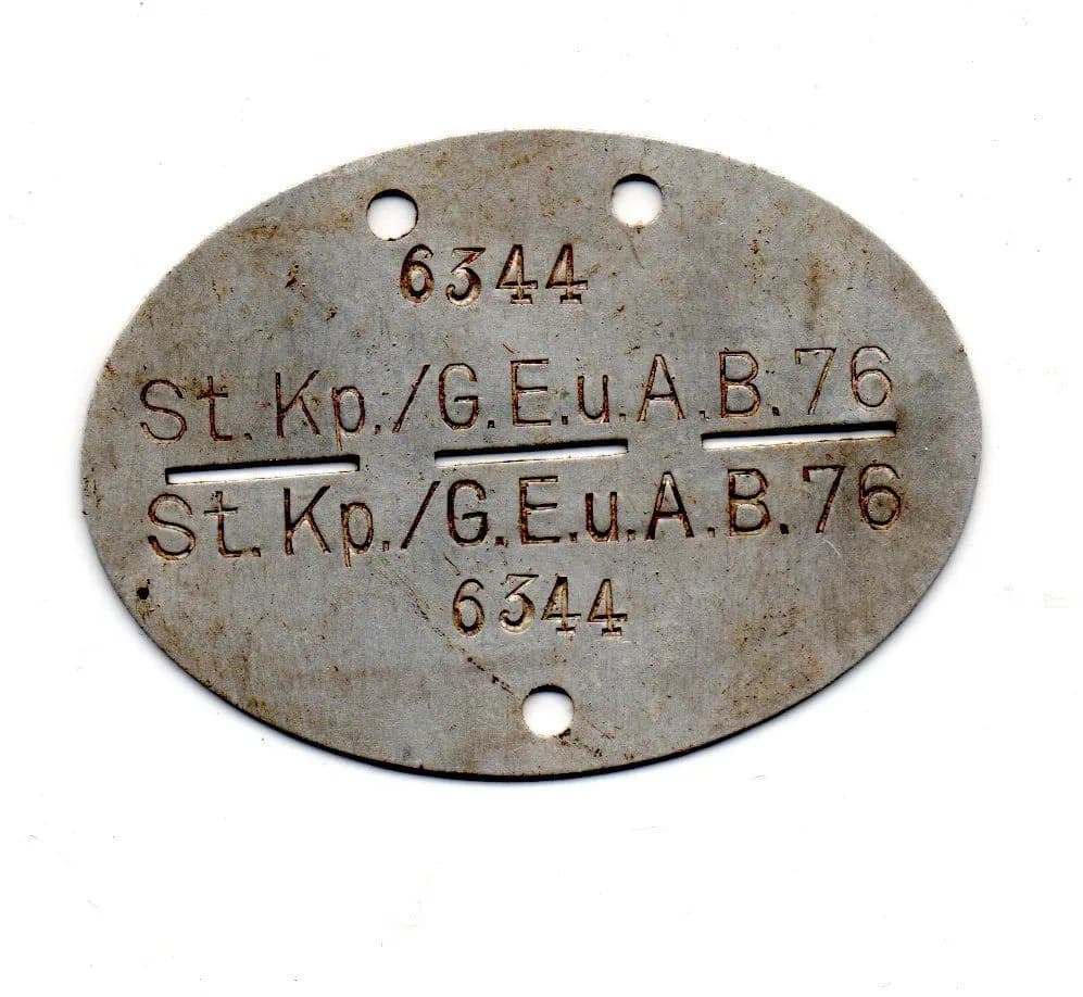 plaque d'identité St Kp/G.E.U.A.B 76 N° 6344 - 1