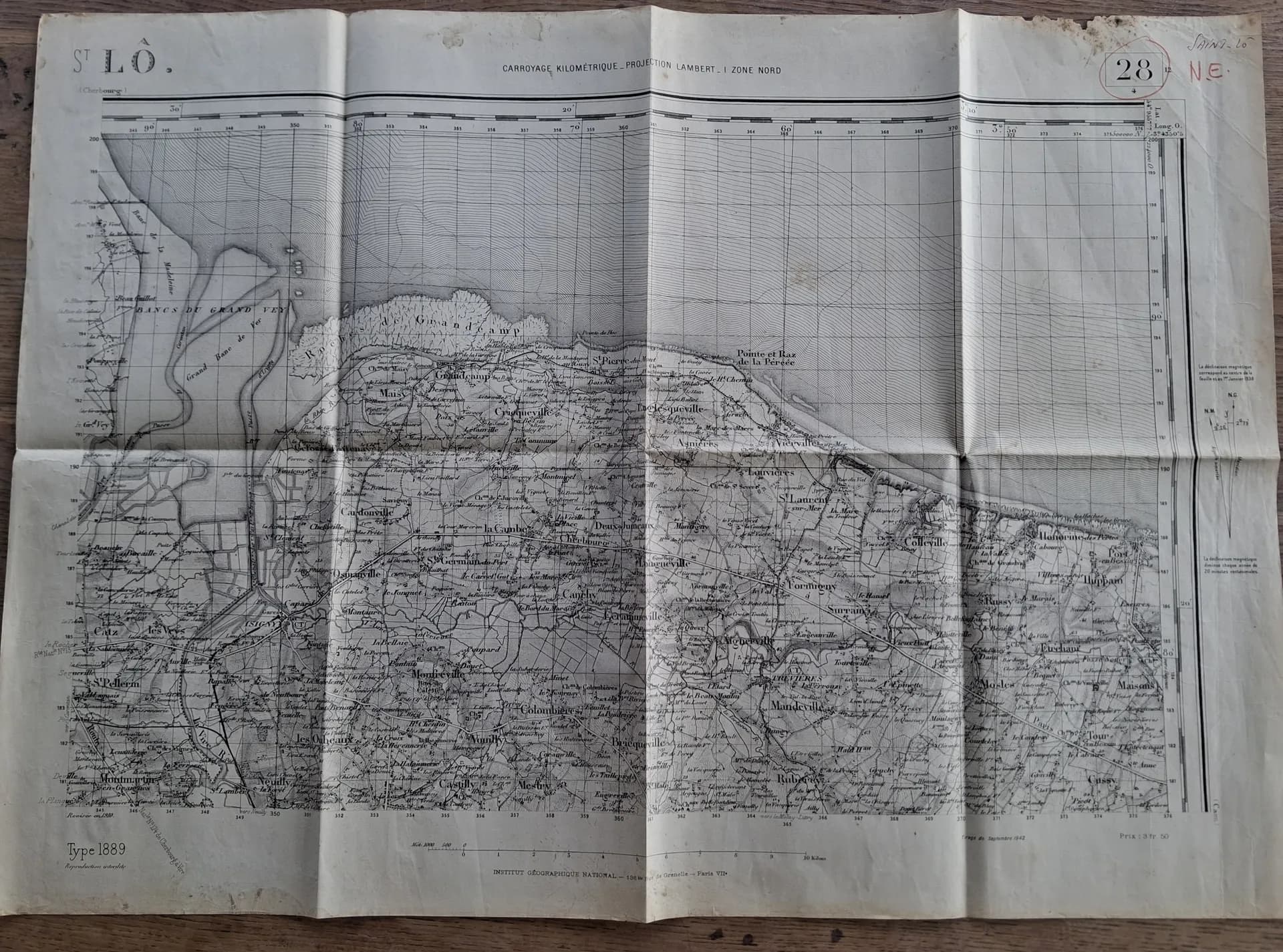 Carte Plage "Omaha" 1942 - 1
