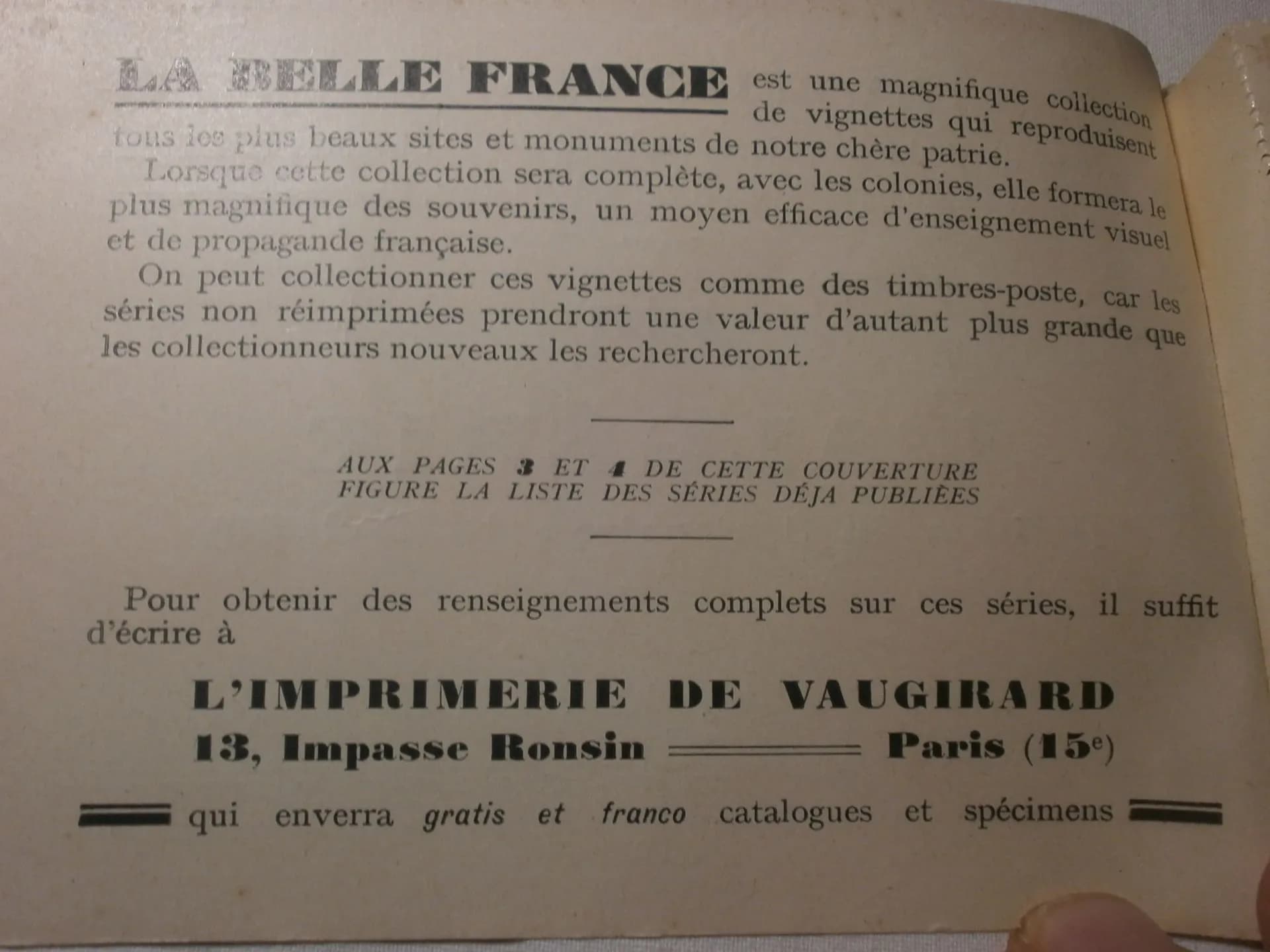 carnet de 40 vignettes "La belle France". Algérie édition du centenaire - 3