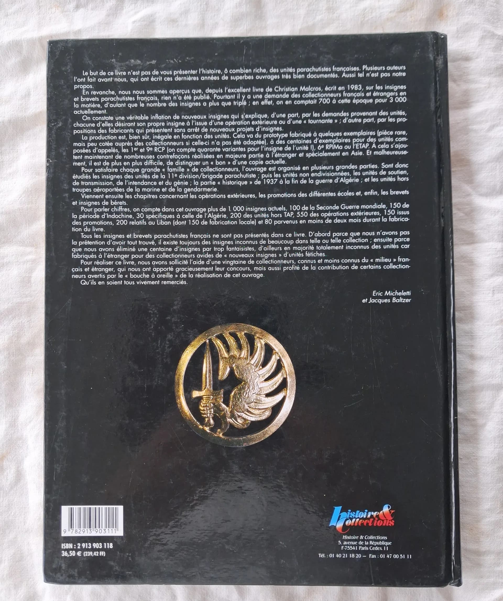 Livre insignes parachutistes français  - 2
