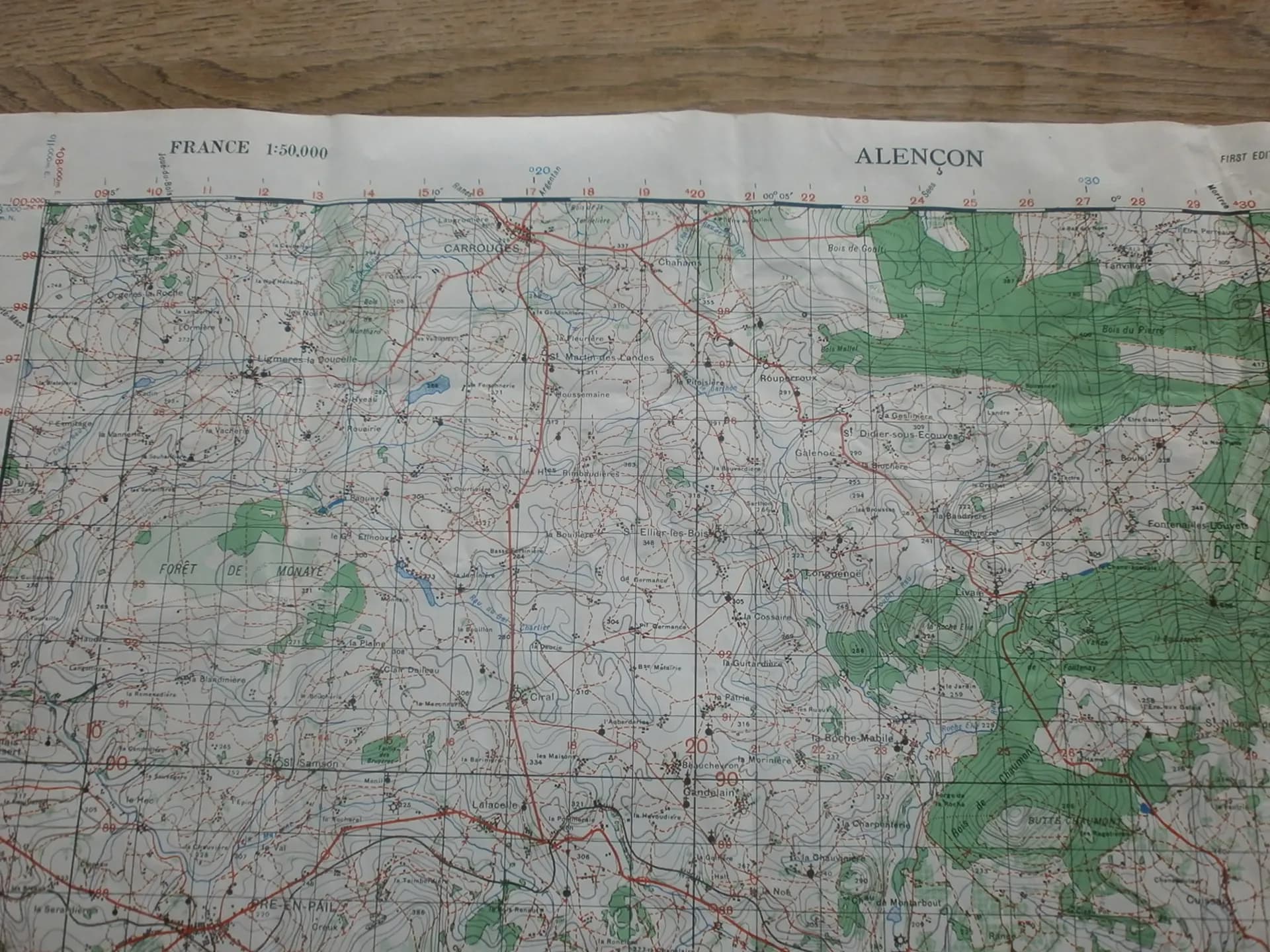 lot de 3 cartes britanniques 1944. Alençon, Flers et Mayenne - 3