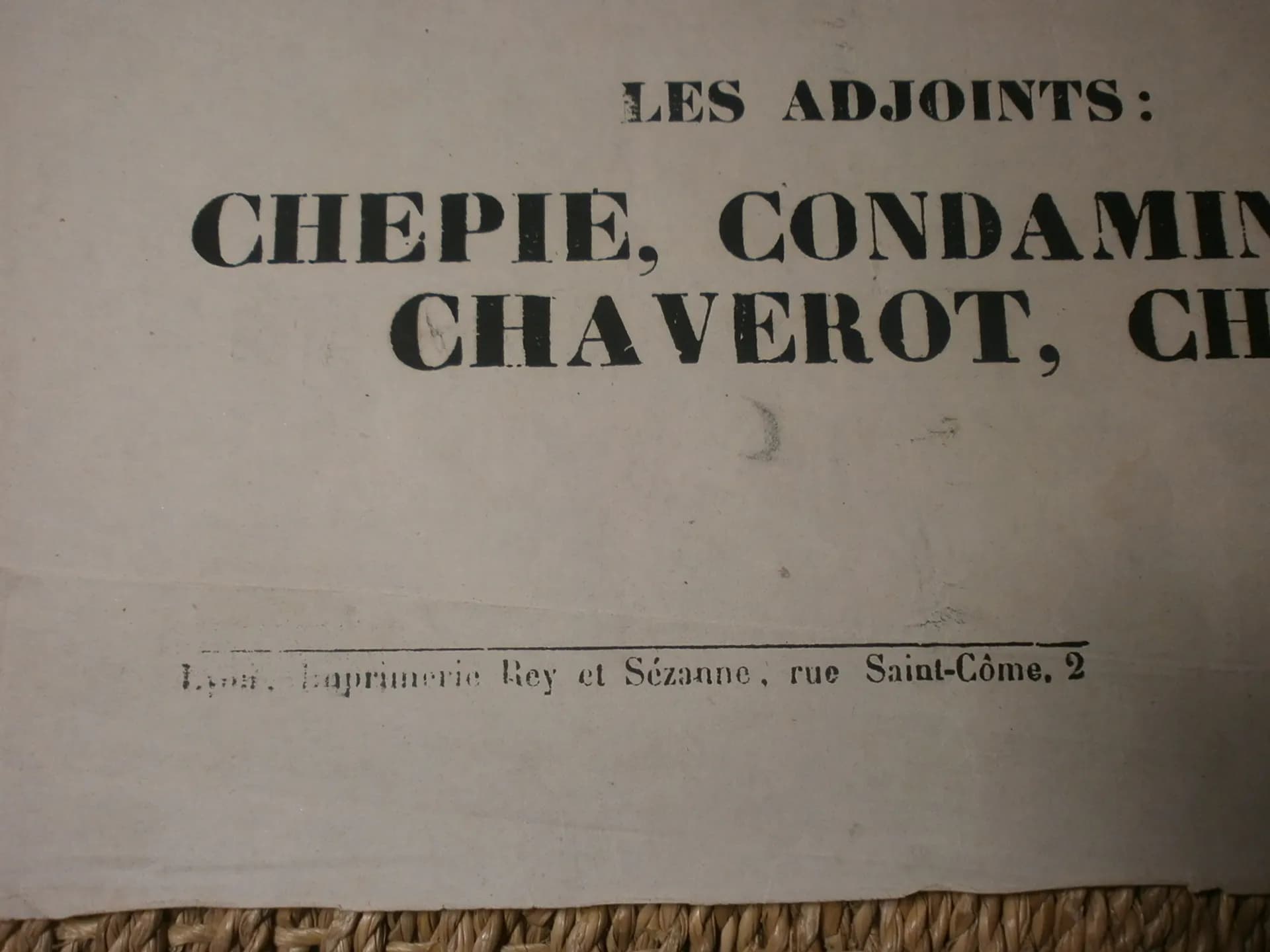Affiche La commune Lyon 1871. Protestation contre les troubles. 1er Mai 1871 - 3