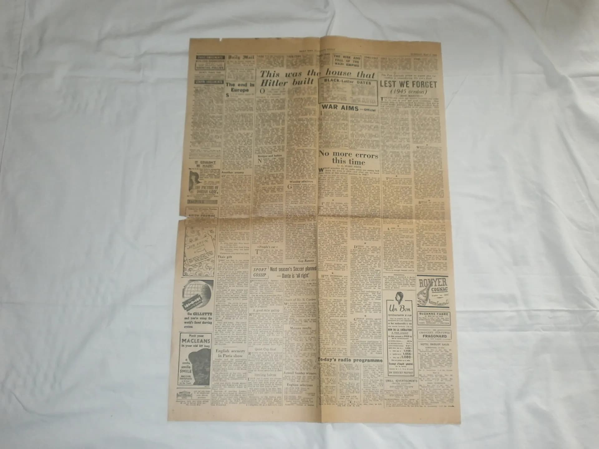 Journal "Daily mail" pour troupes alliées du 8 mai 1945. Edition en anglais mais imprimé en France - 5