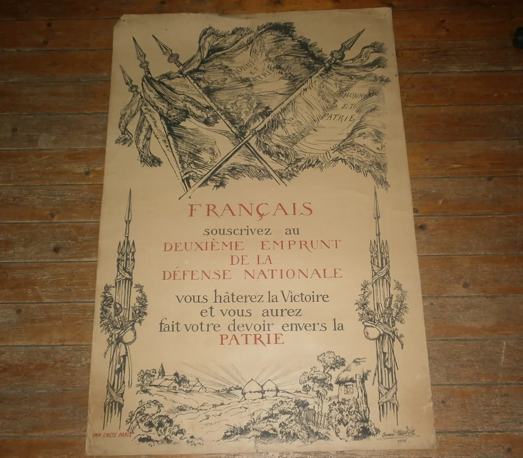 Affiche 1916. "Français souscrivez au 2e emprunt" - 1