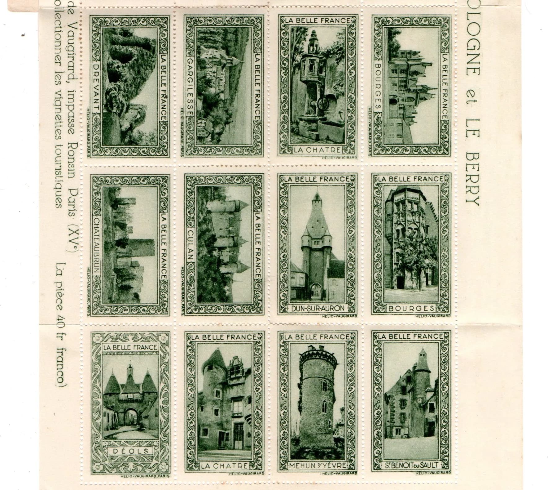 carnet de 20 vignettes "La belle France". Sologne et Berry - 5