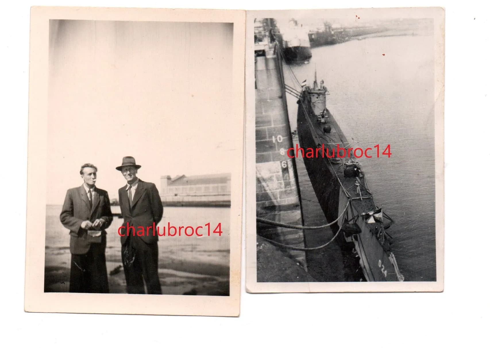lot 12 photos marine : 5-6 juin 44.  1945 Brest. 1946 Cherbourg. Union de Jack liverpool - 11
