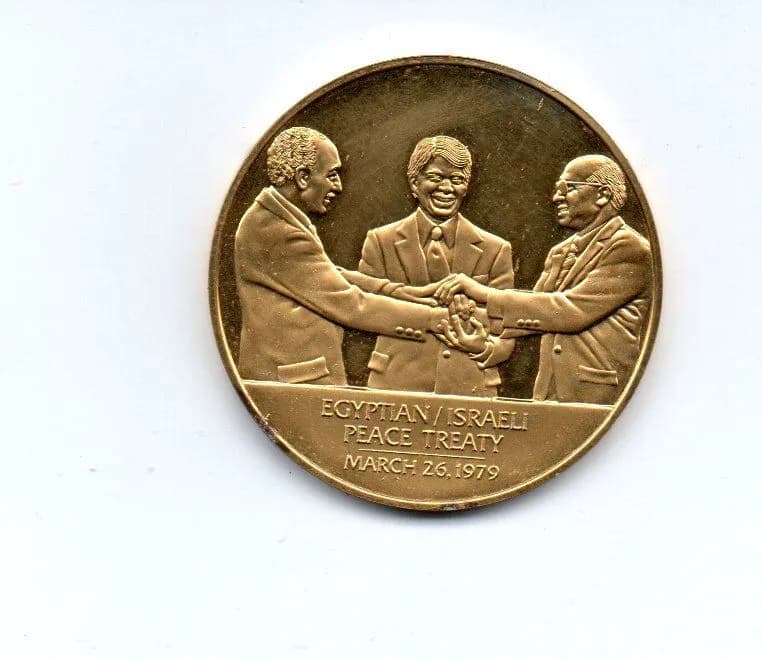 Médaille argent commémorative Traité de paix Egypte Israël 1979 - 1