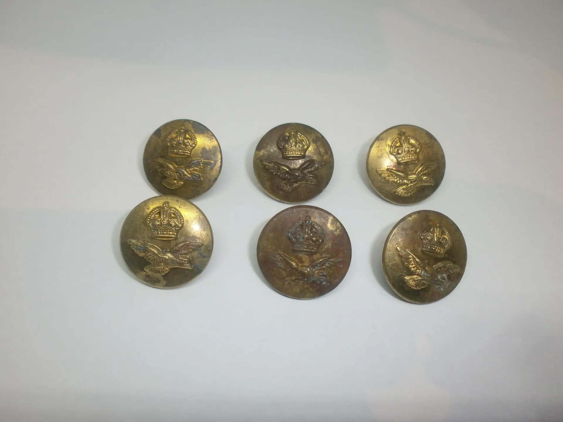 Lot de 6 boutons Royal Army Air Force WW2 - 1