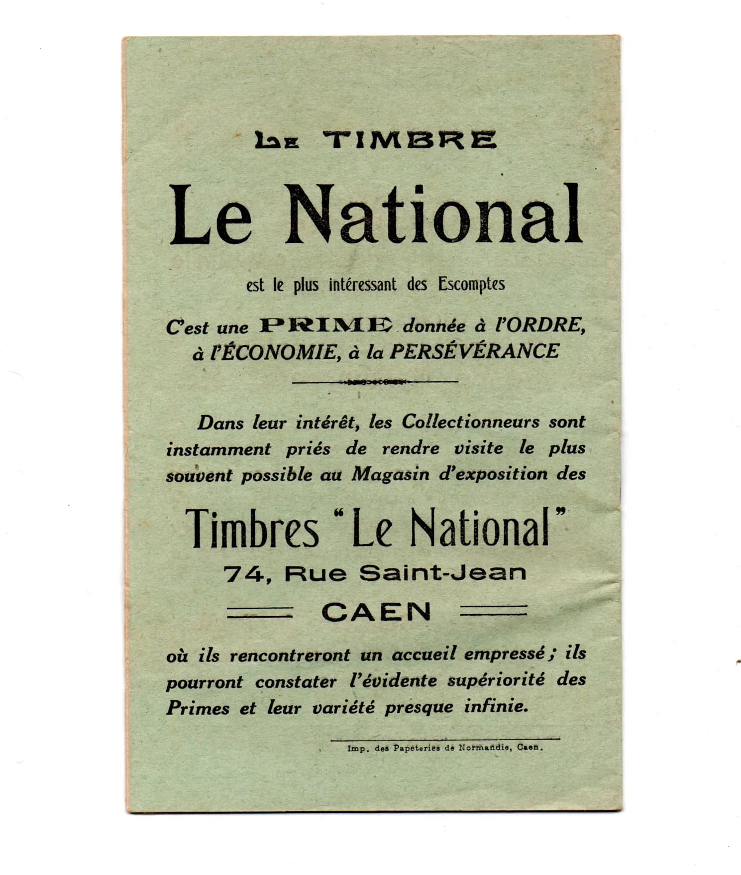 Carnet et vignettes Timbres primes le national Caen - Cherbourg - 3