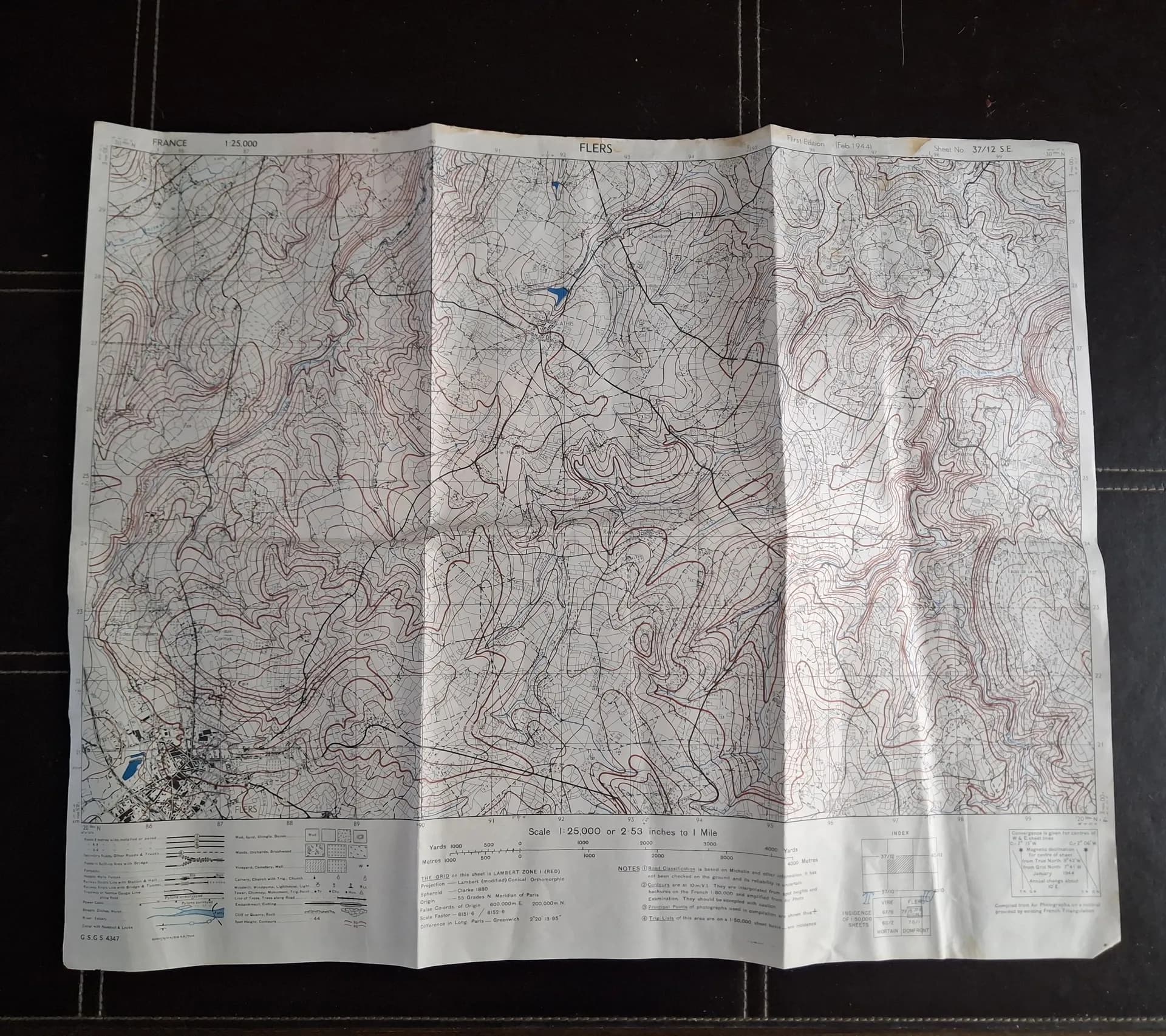 Carte 1/25 000 Flers 08/1944 - 3