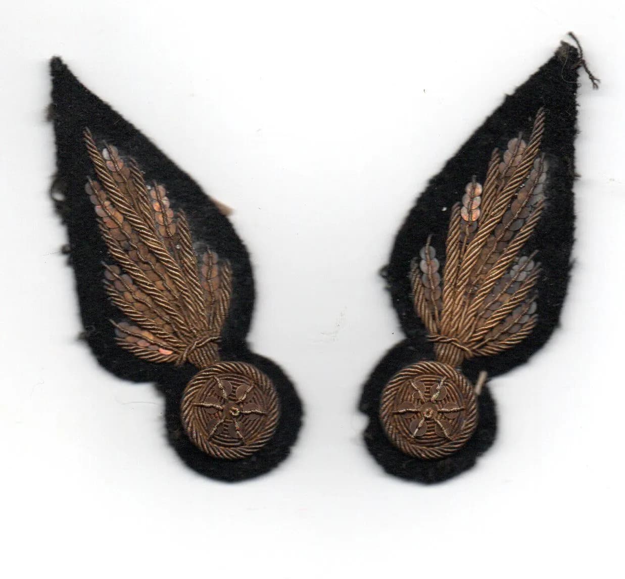 paire d 'insignes de col en cannetille. Grenades XIXe - 1