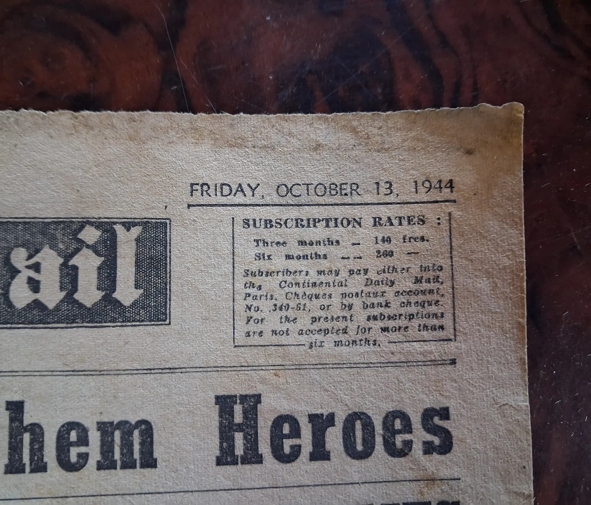 Journal allié Daily mail 1944.Arnhem - 3