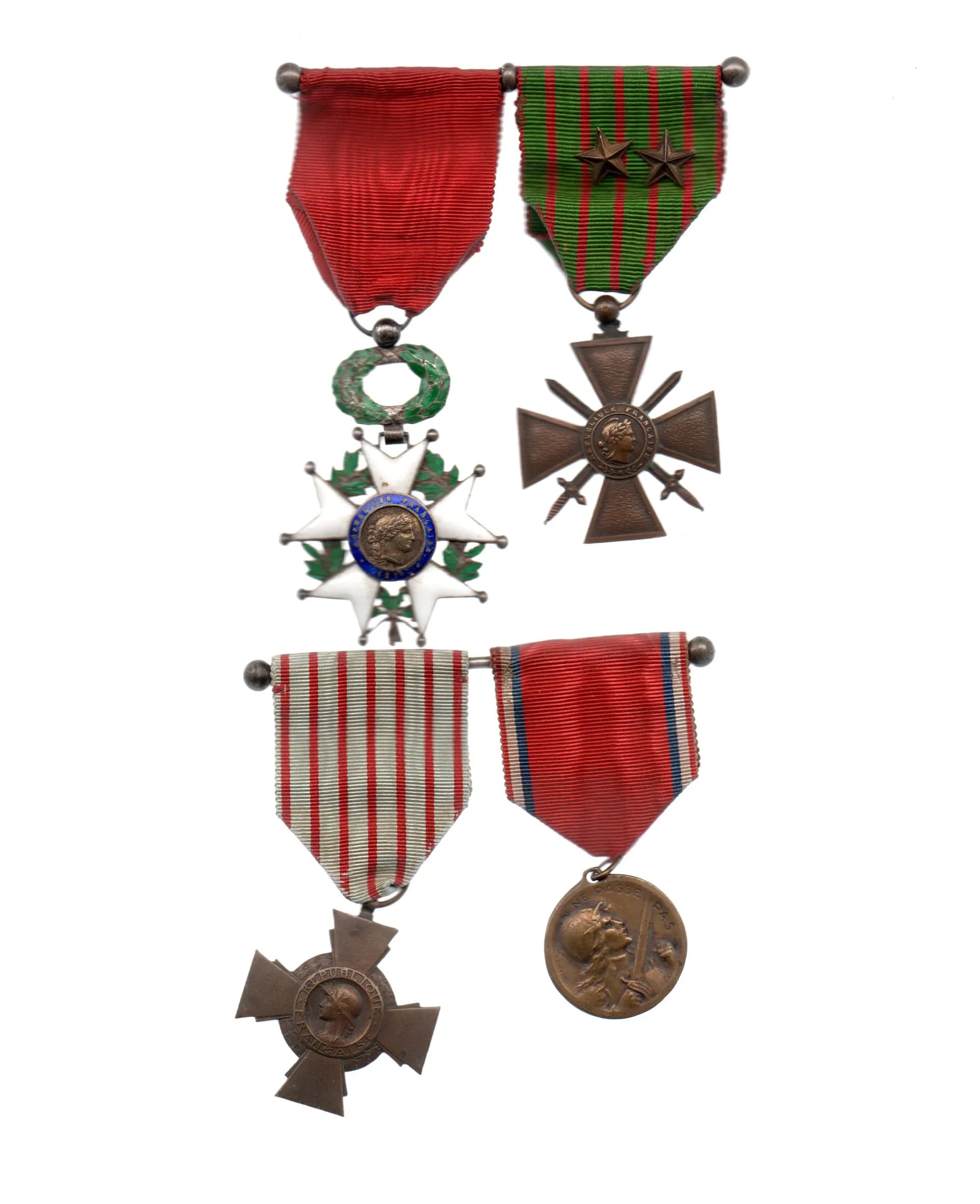 lot de 2 barrettes de décorations (4 médailles) - 1