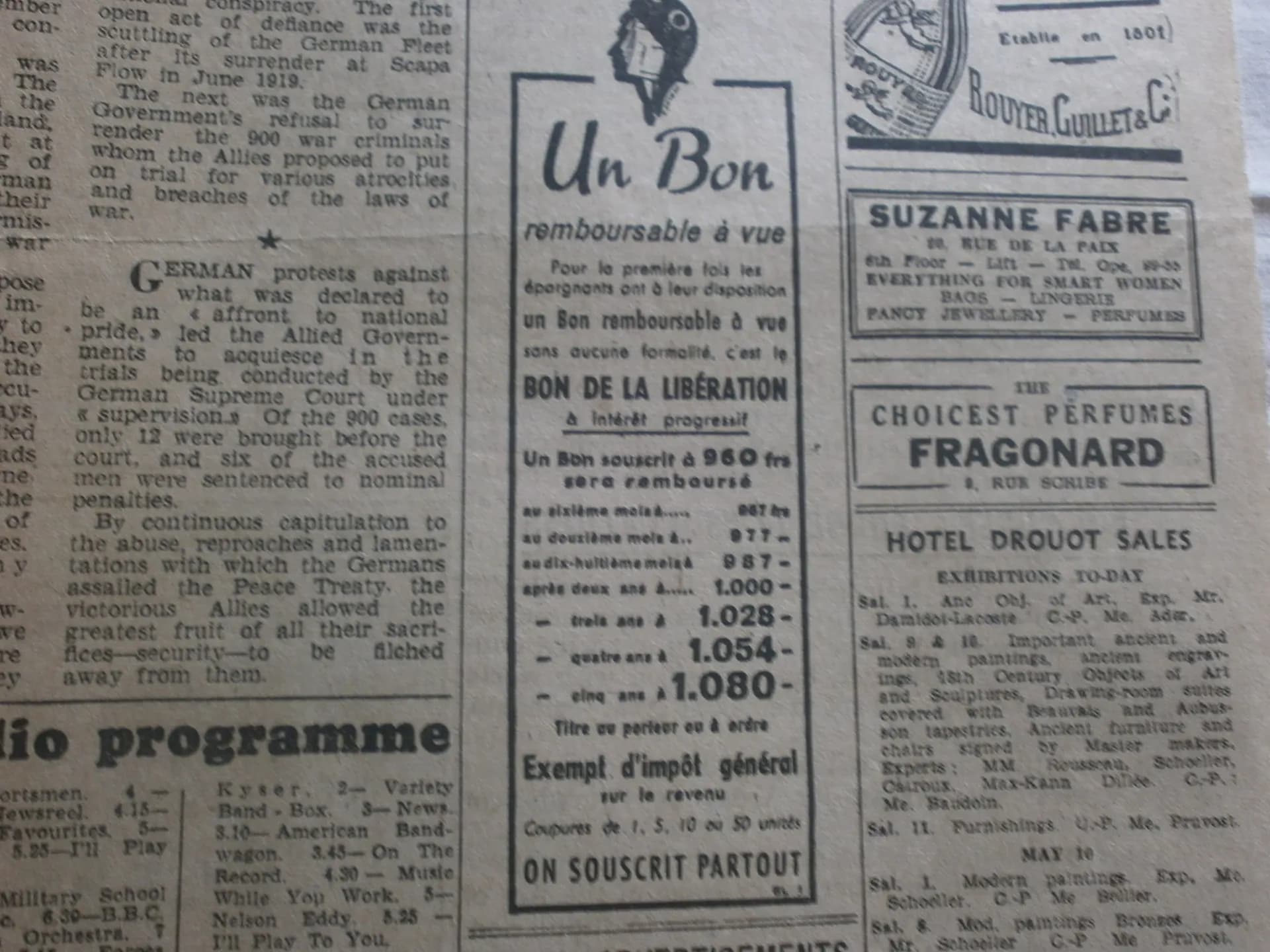 Journal "Daily mail" pour troupes alliées du 8 mai 1945. Edition en anglais mais imprimé en France - 4