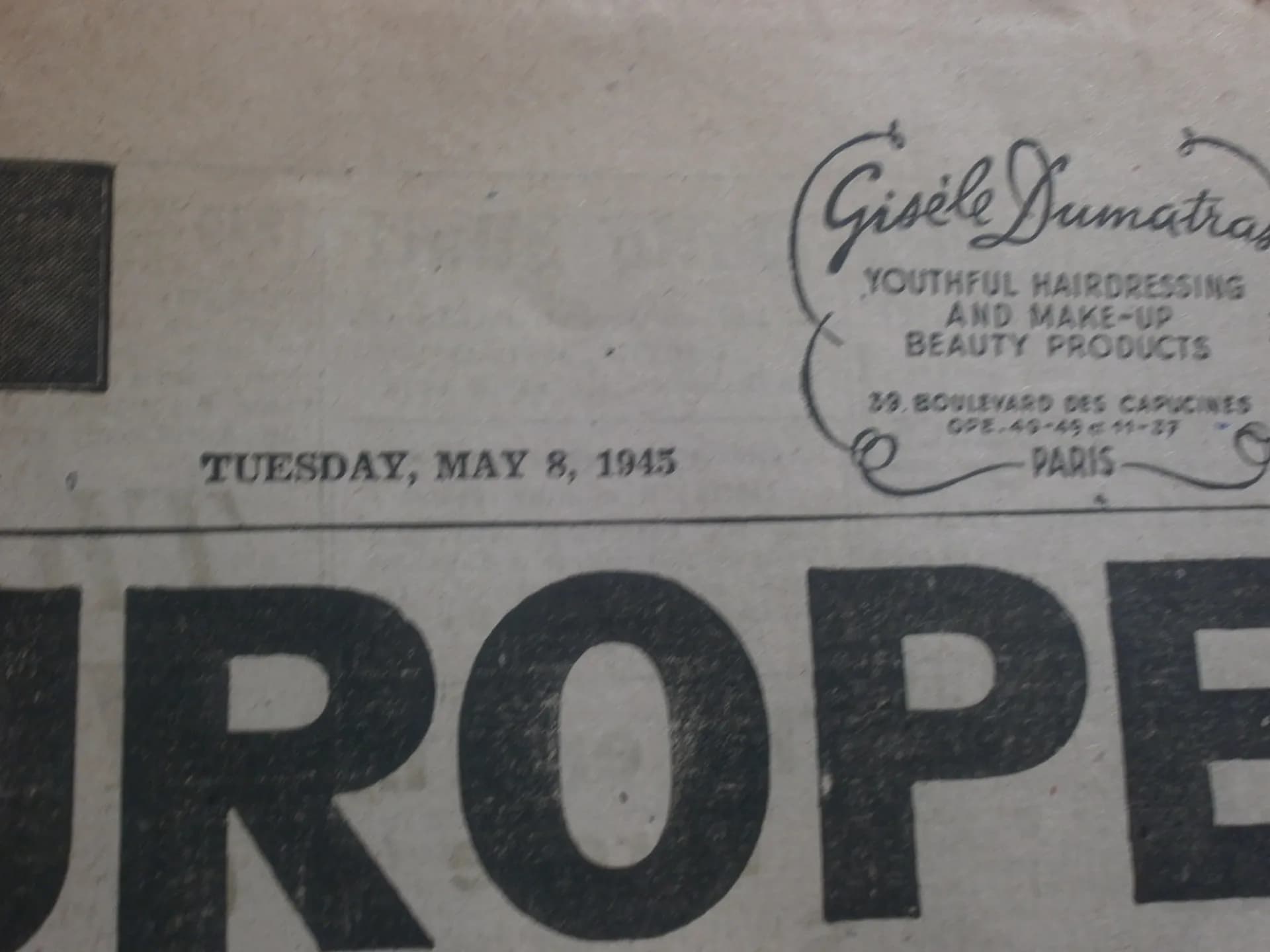 Journal "Daily mail" pour troupes alliées du 8 mai 1945. Edition en anglais mais imprimé en France - 7