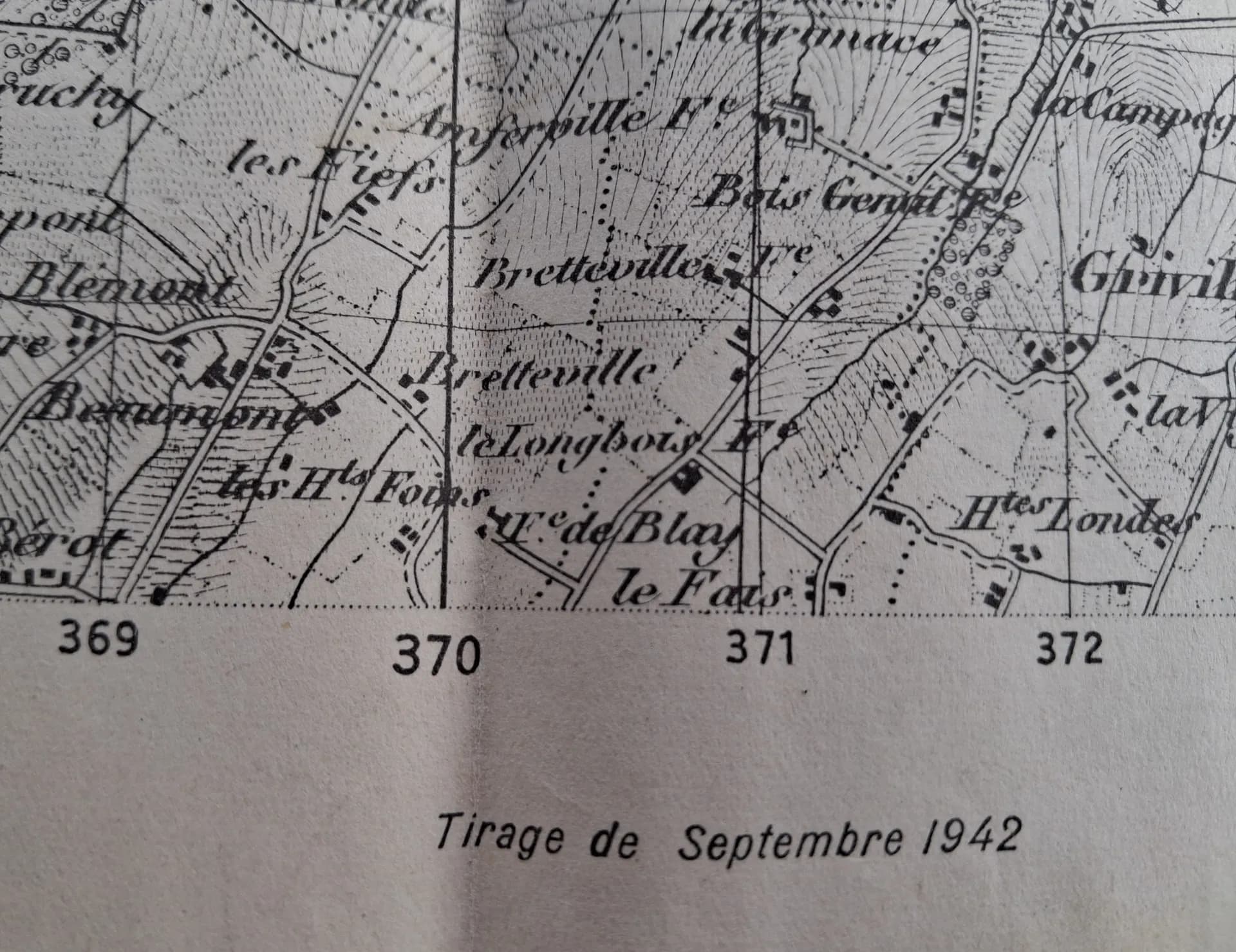 Carte Plage "Omaha" 1942 - 2