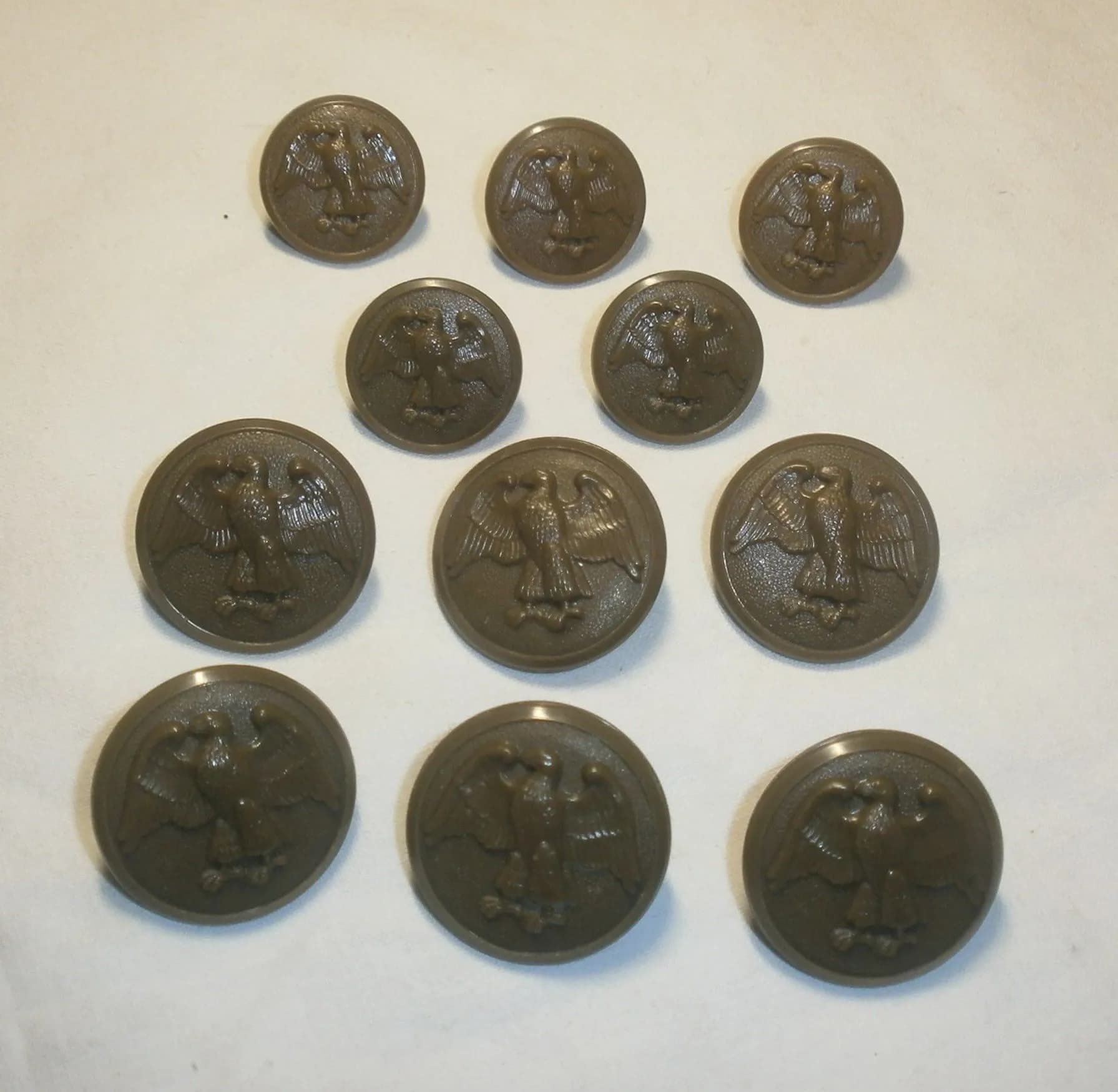 11 boutons pour tenue WAC WWII - 1