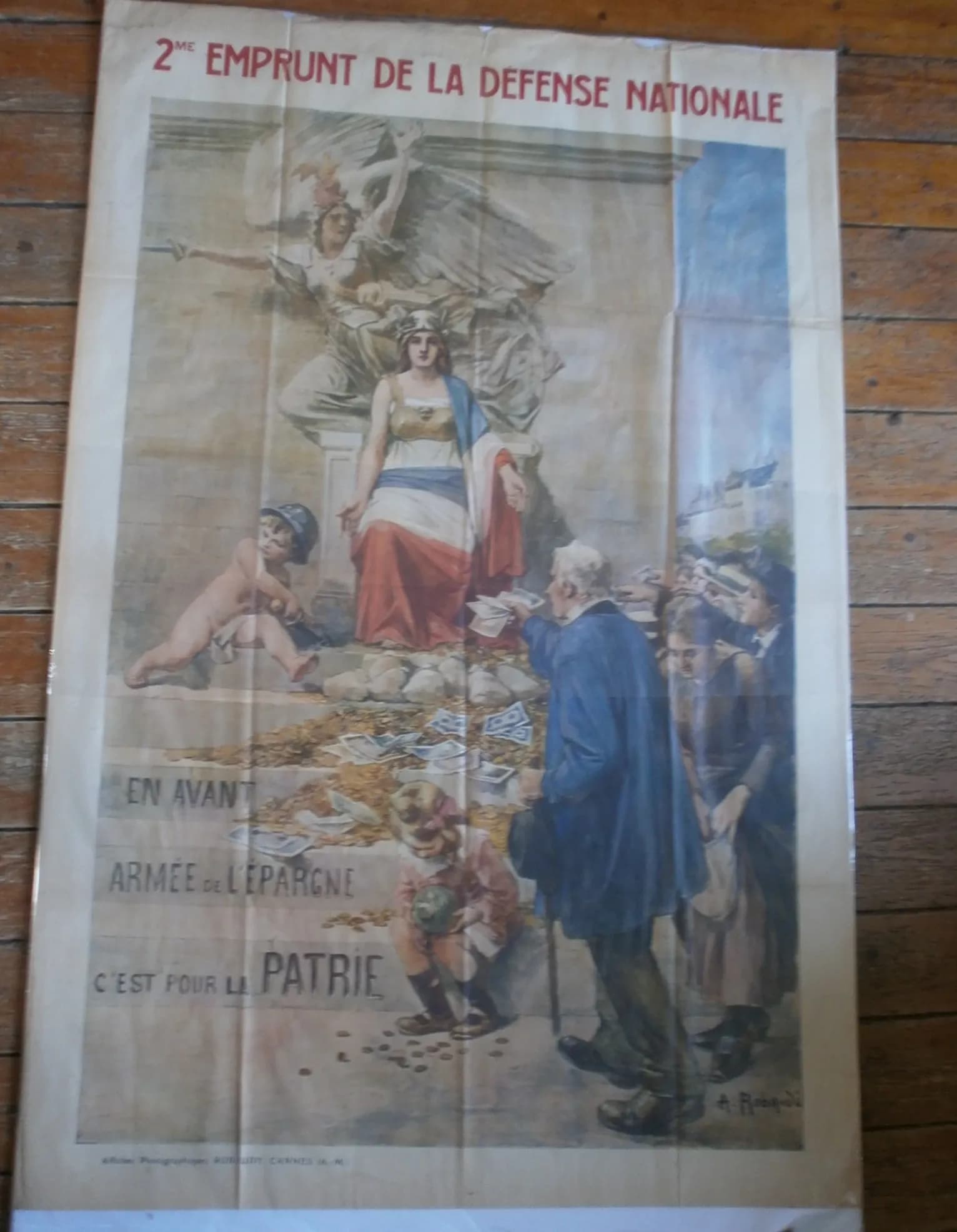 Affiche guerre 14-18. 2e emprunt de la défense nationale - 1