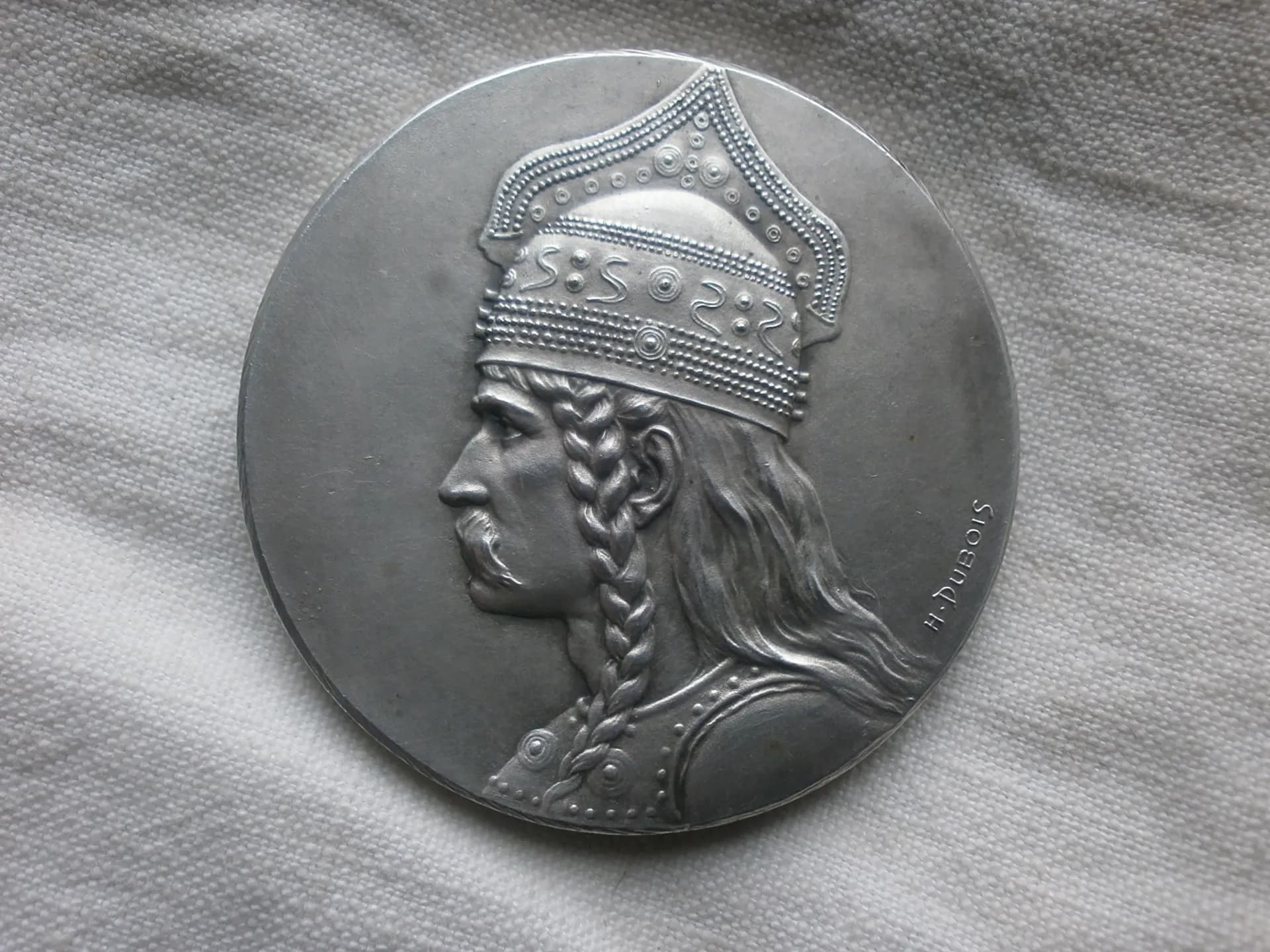 Médaille de table : Buste casqué de Vercingétorix. H Dubois - 1