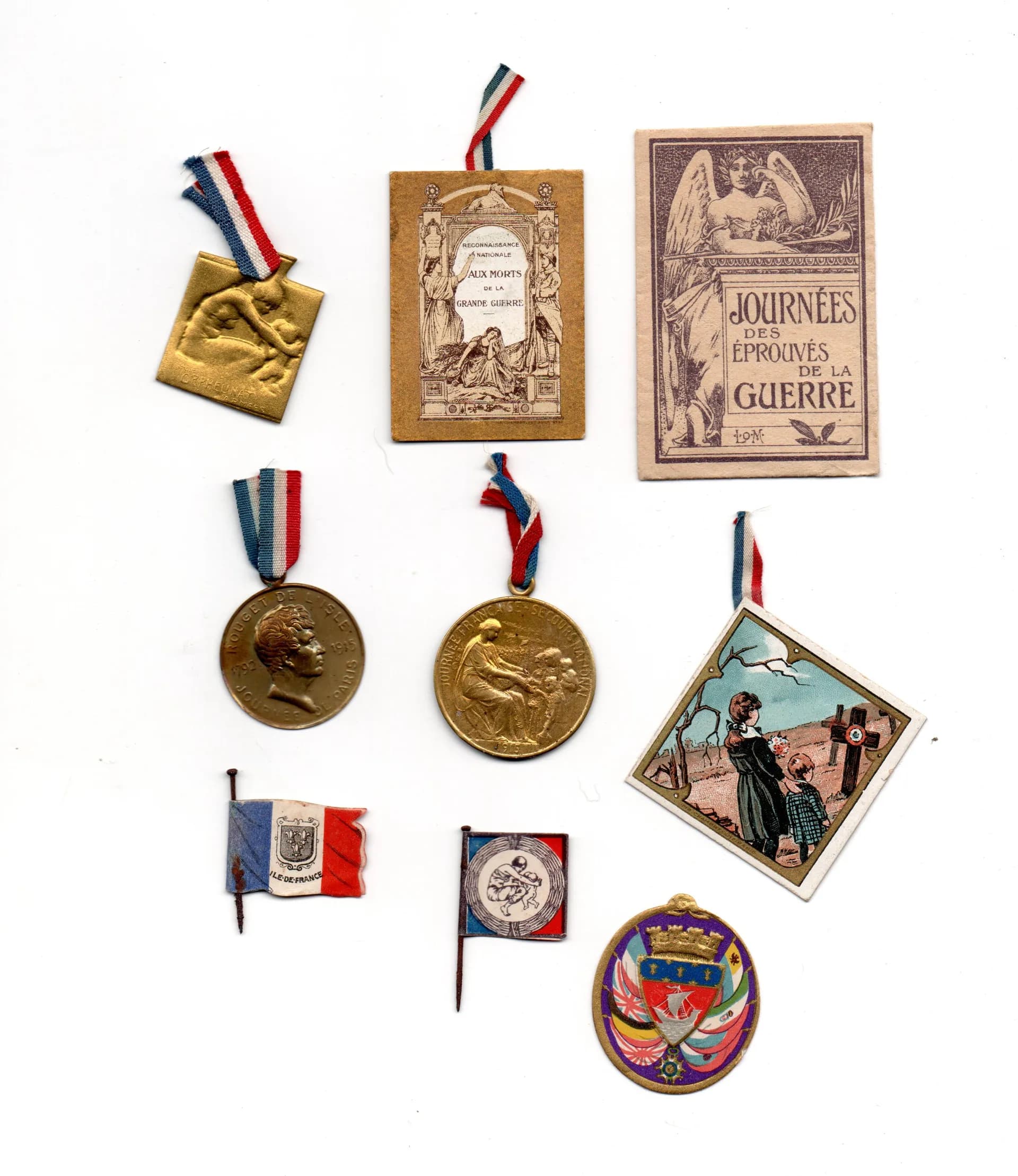 Guerre 1914-1918. lot de 9 Vignettes et journées de poilus - 1