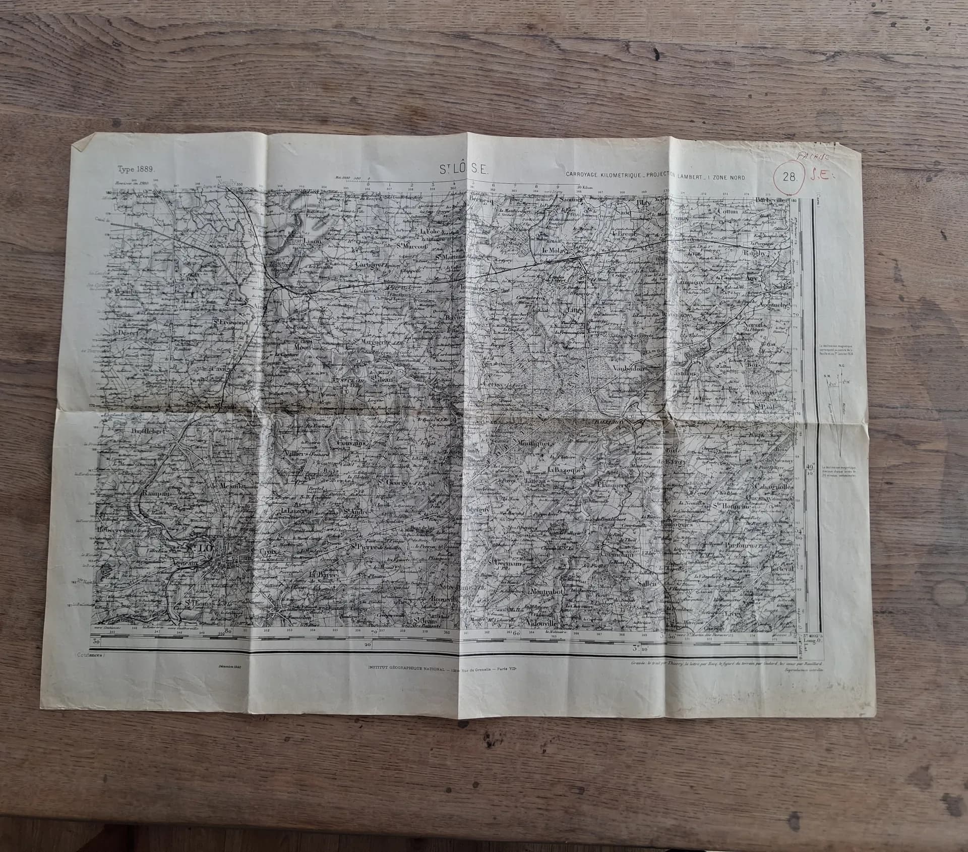 Carte 1940 Nord Est de St Lo - 1