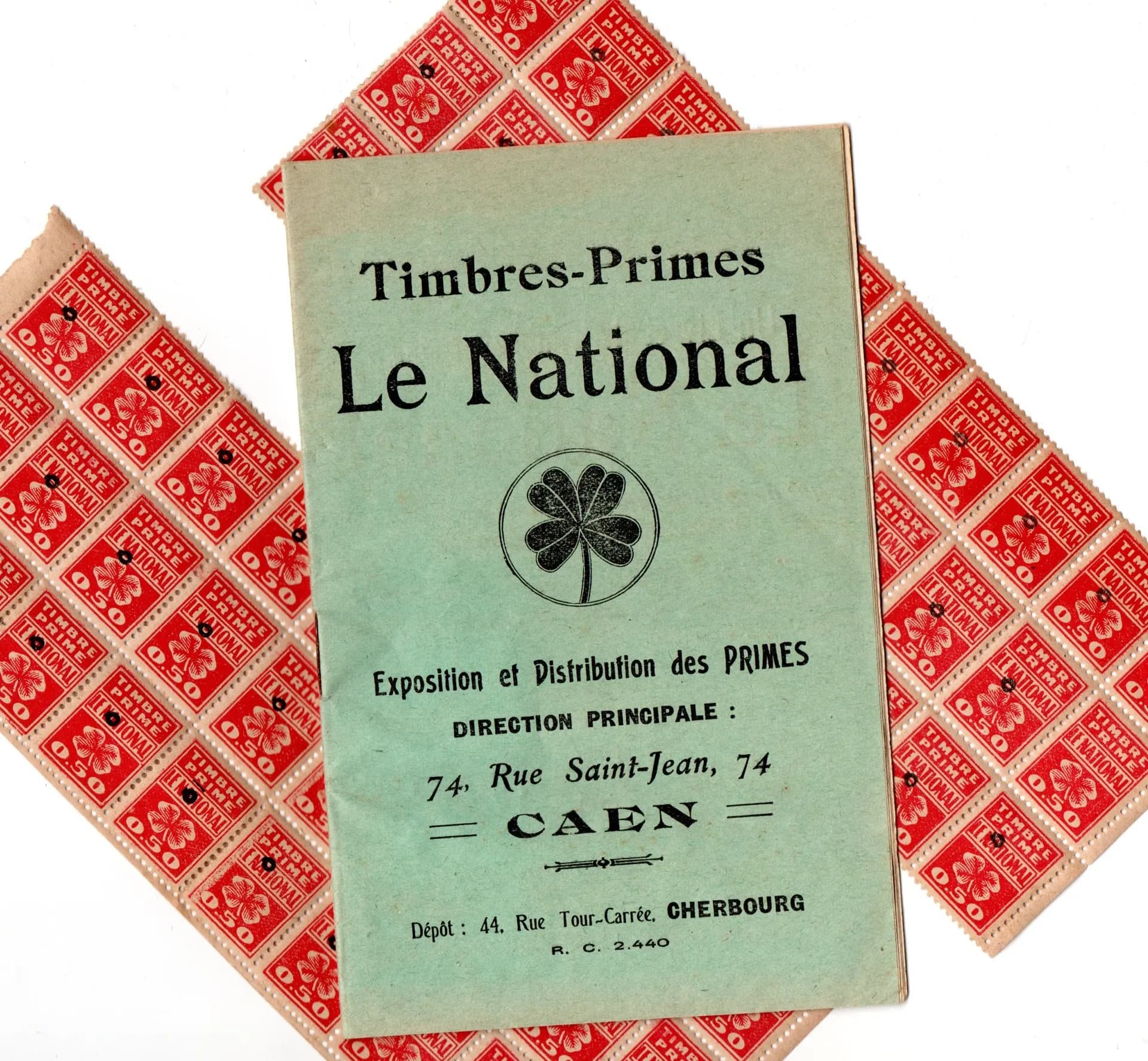 Carnet et vignettes Timbres primes le national Caen - Cherbourg - 1