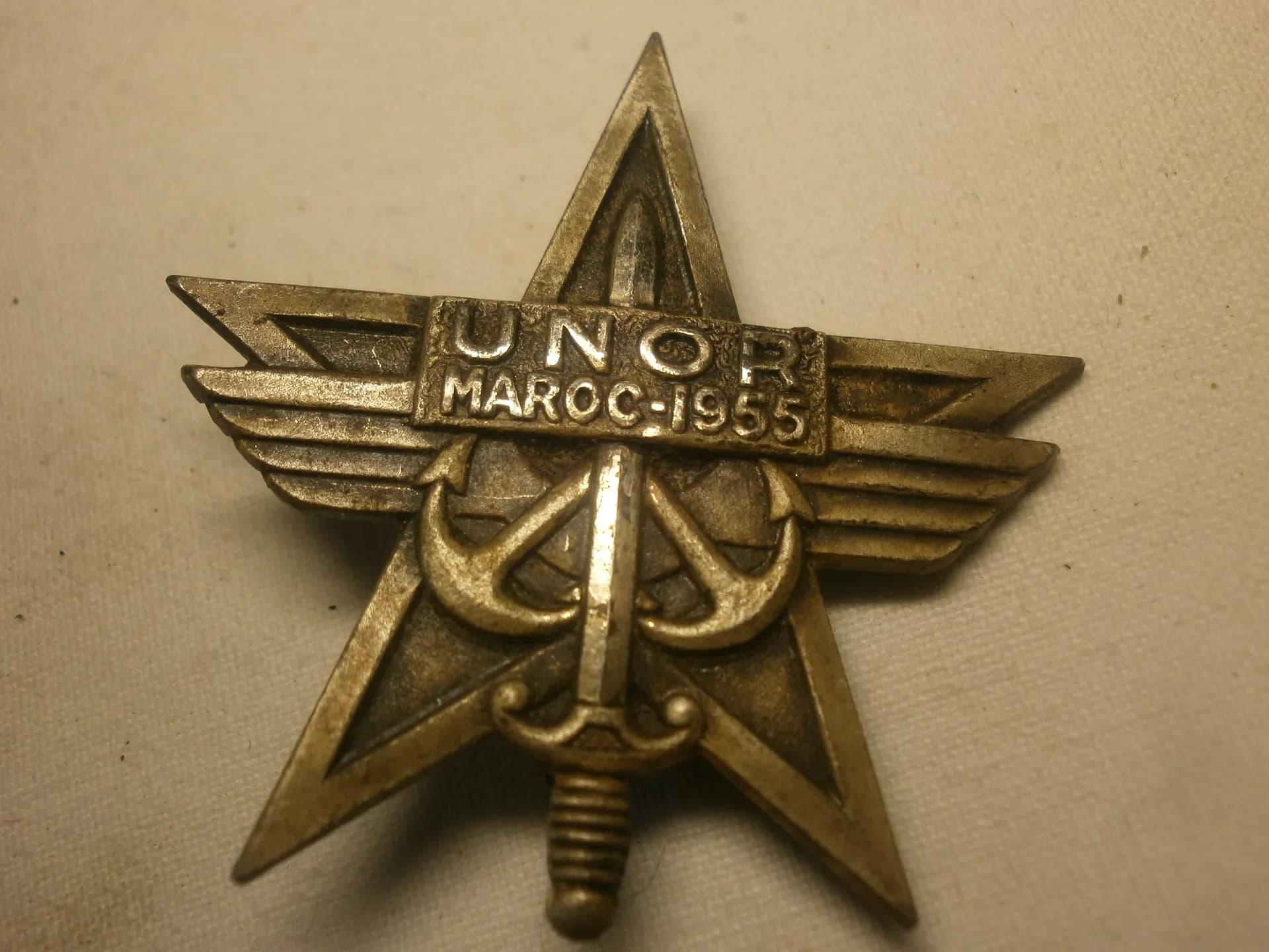 insigne union nationale des officiers de réserve Maroc 1955 - 1