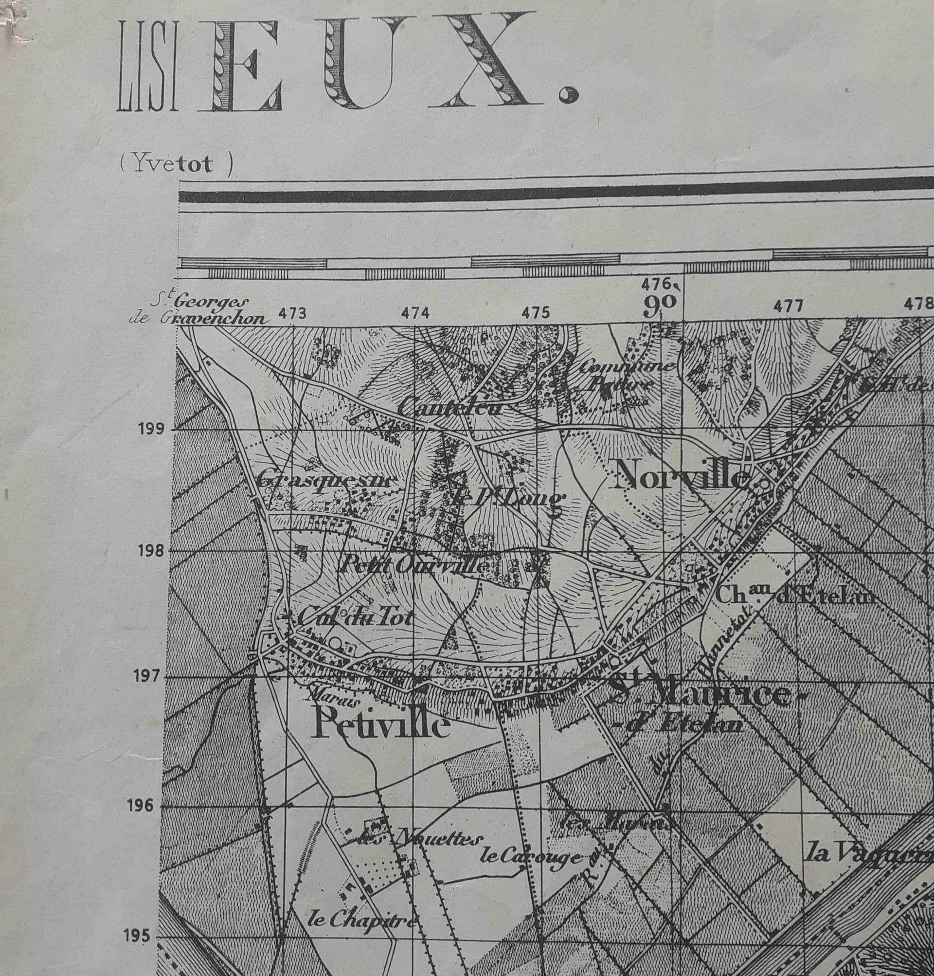 Carte 1940  bras de la Seine. Forêt Brotonnes.  - 7