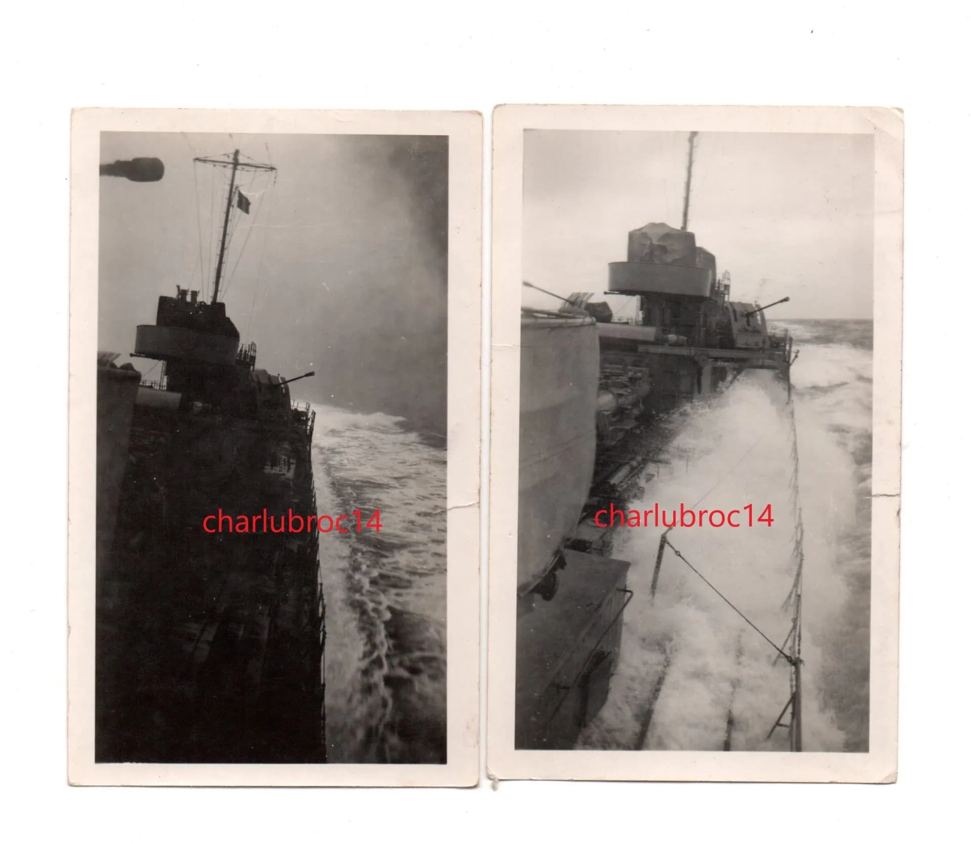 lot 12 photos marine : 5-6 juin 44.  1945 Brest. 1946 Cherbourg. Union de Jack liverpool - 5