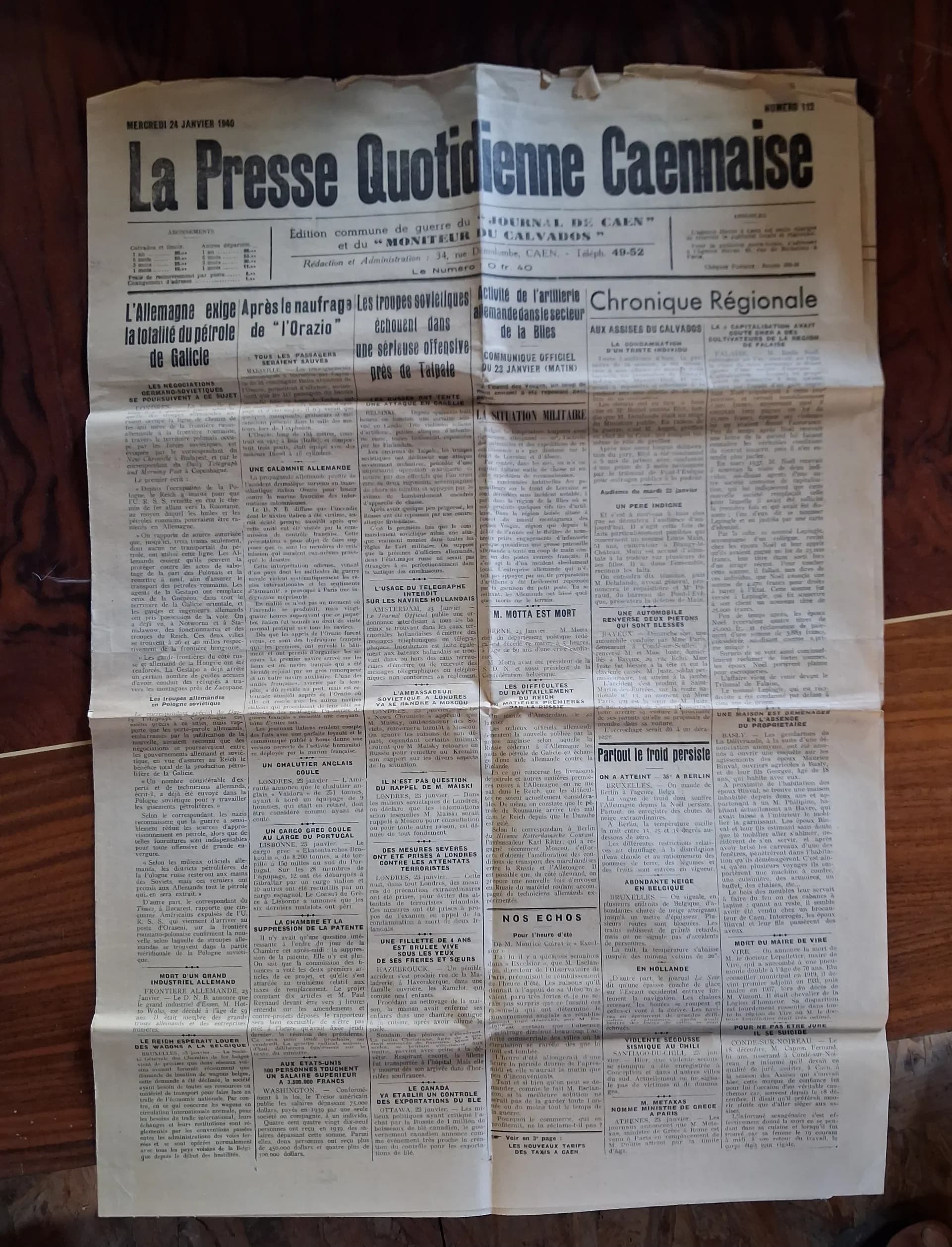 La Presse quotidienne caennaise 1940 - 2