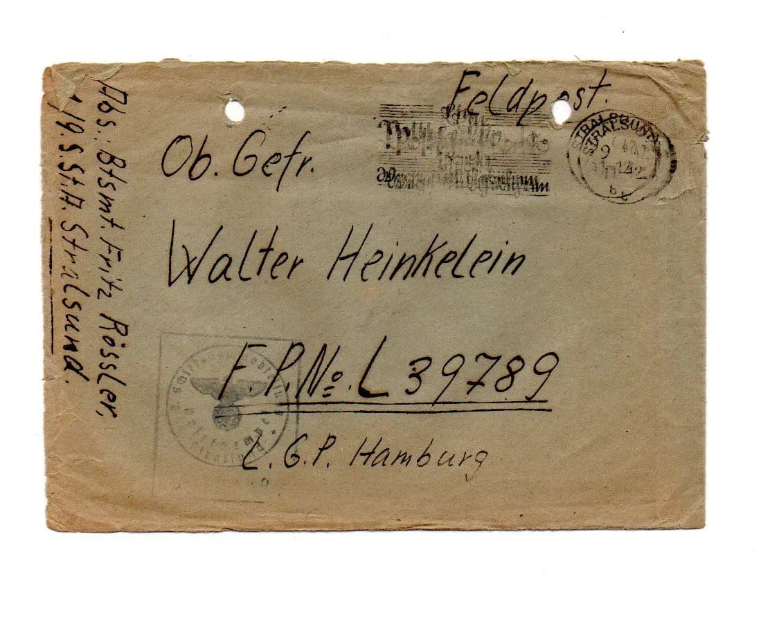 courrier envoyé en 1942  à un parachutiste allemand vétéran de la Crête - 1