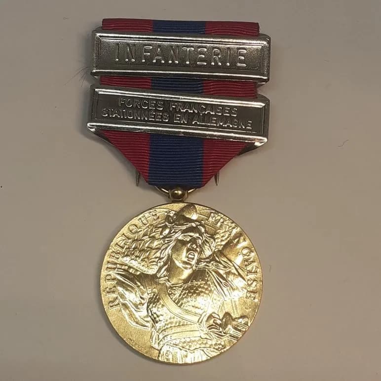 médaille de la défense nationale  bronze. Agrafes Infanterie et FFA - 2