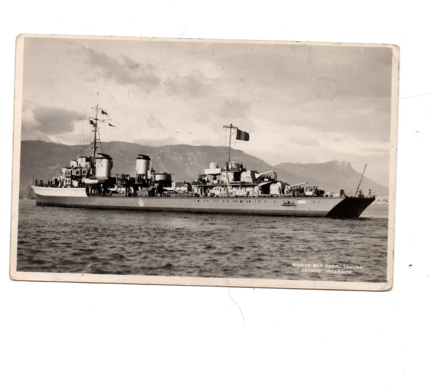 7 photos : 2 ex contre-torpilleurs allemands à Rouen, Cherbourg et Toulon 1946 - 1947 - 5