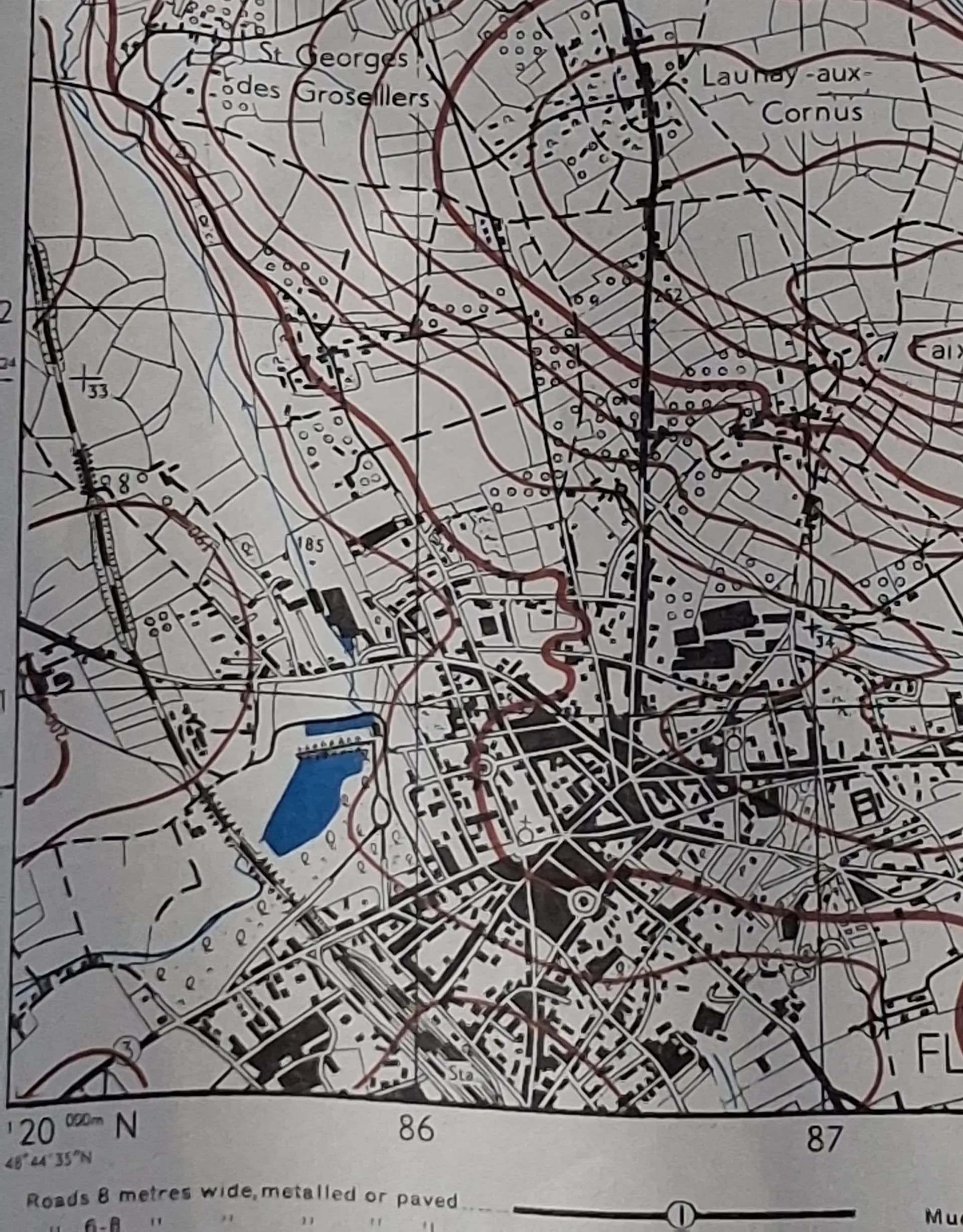 Carte 1/25 000 Flers 08/1944 - 7