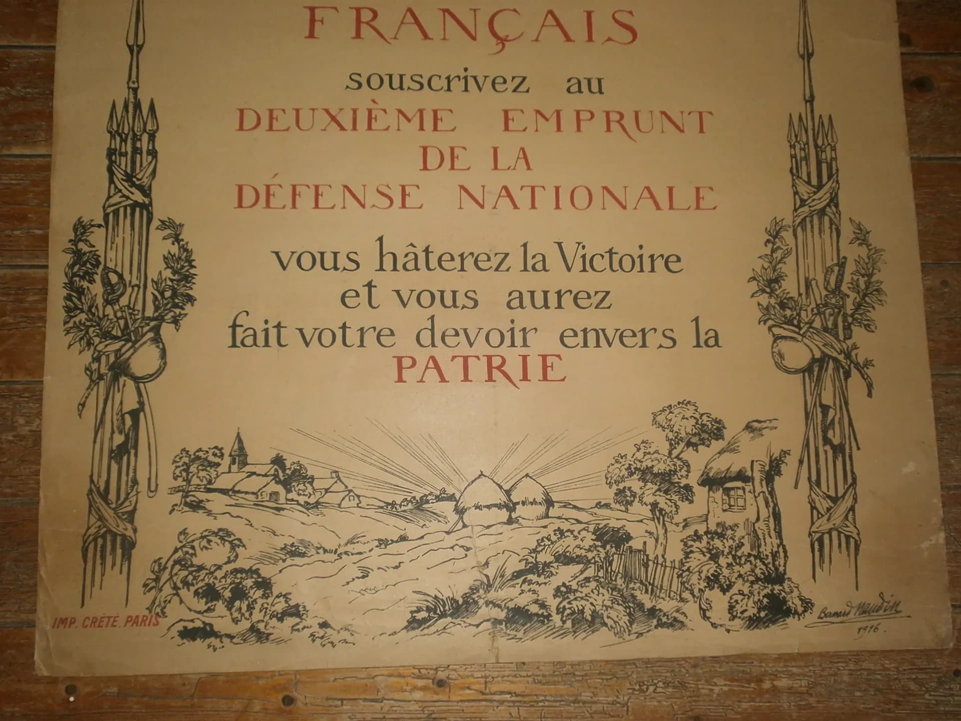 Affiche 1916. "Français souscrivez au 2e emprunt" - 2