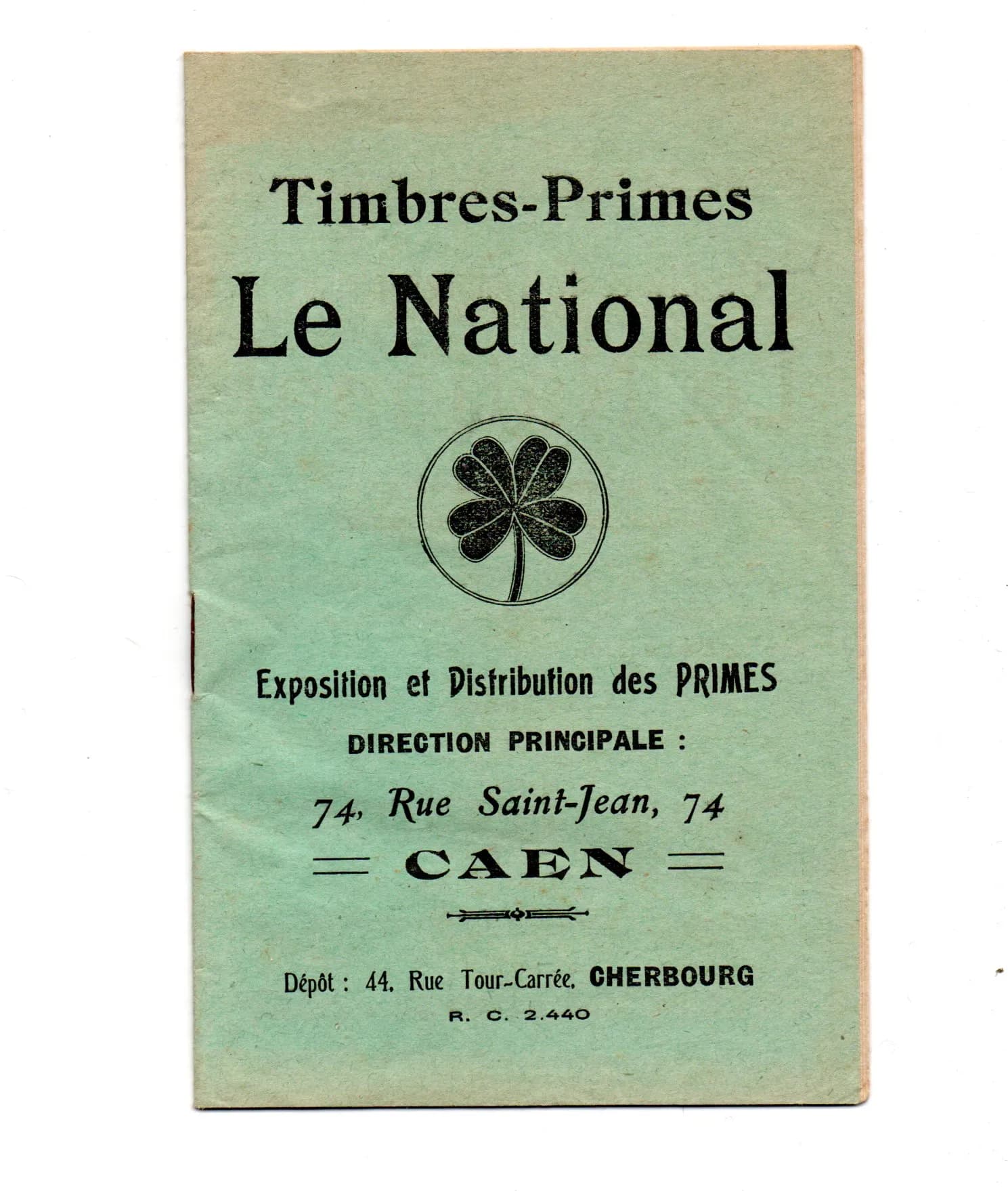 Carnet et vignettes Timbres primes le national Caen - Cherbourg - 2