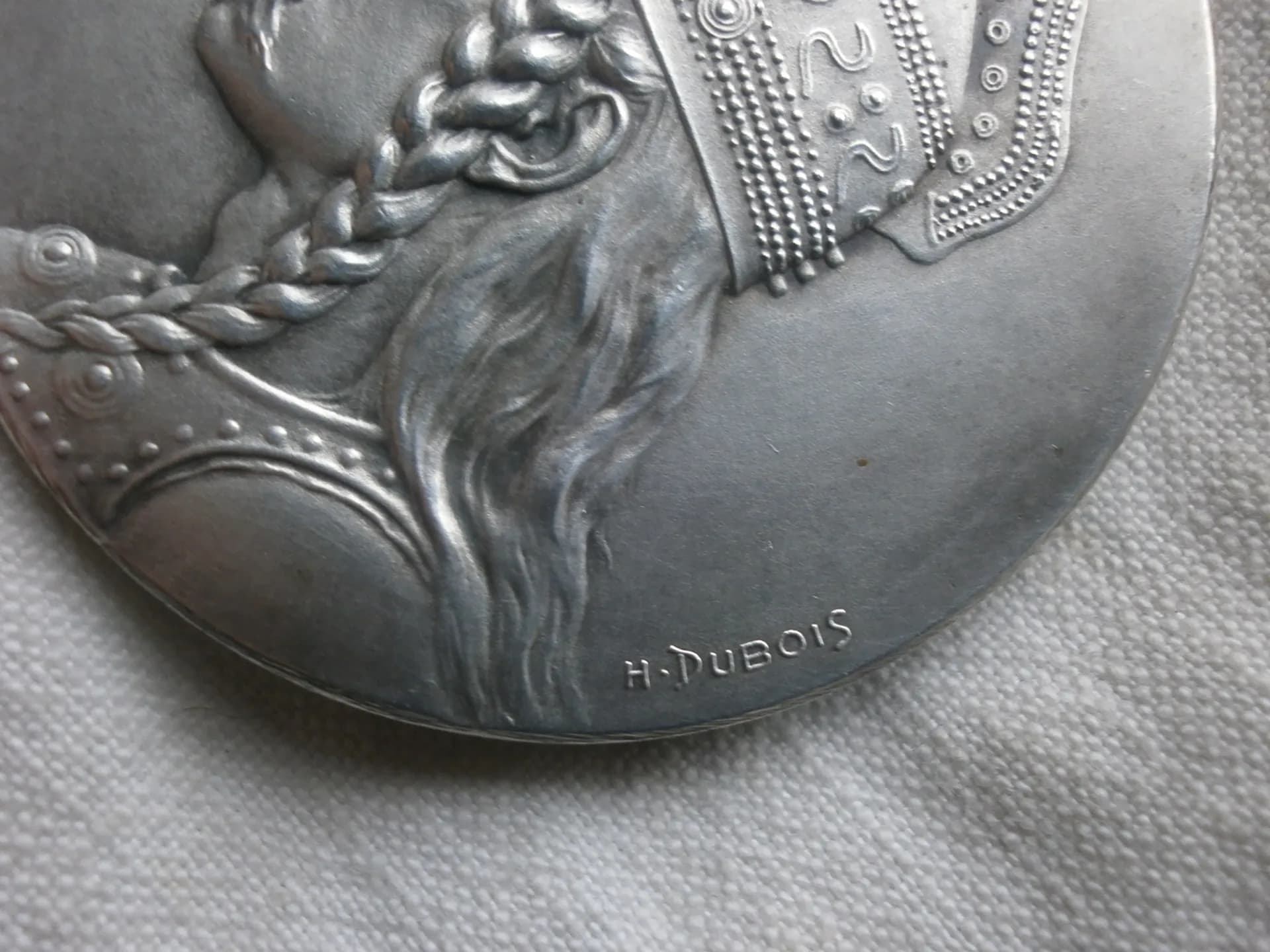 Médaille de table : Buste casqué de Vercingétorix. H Dubois - 3