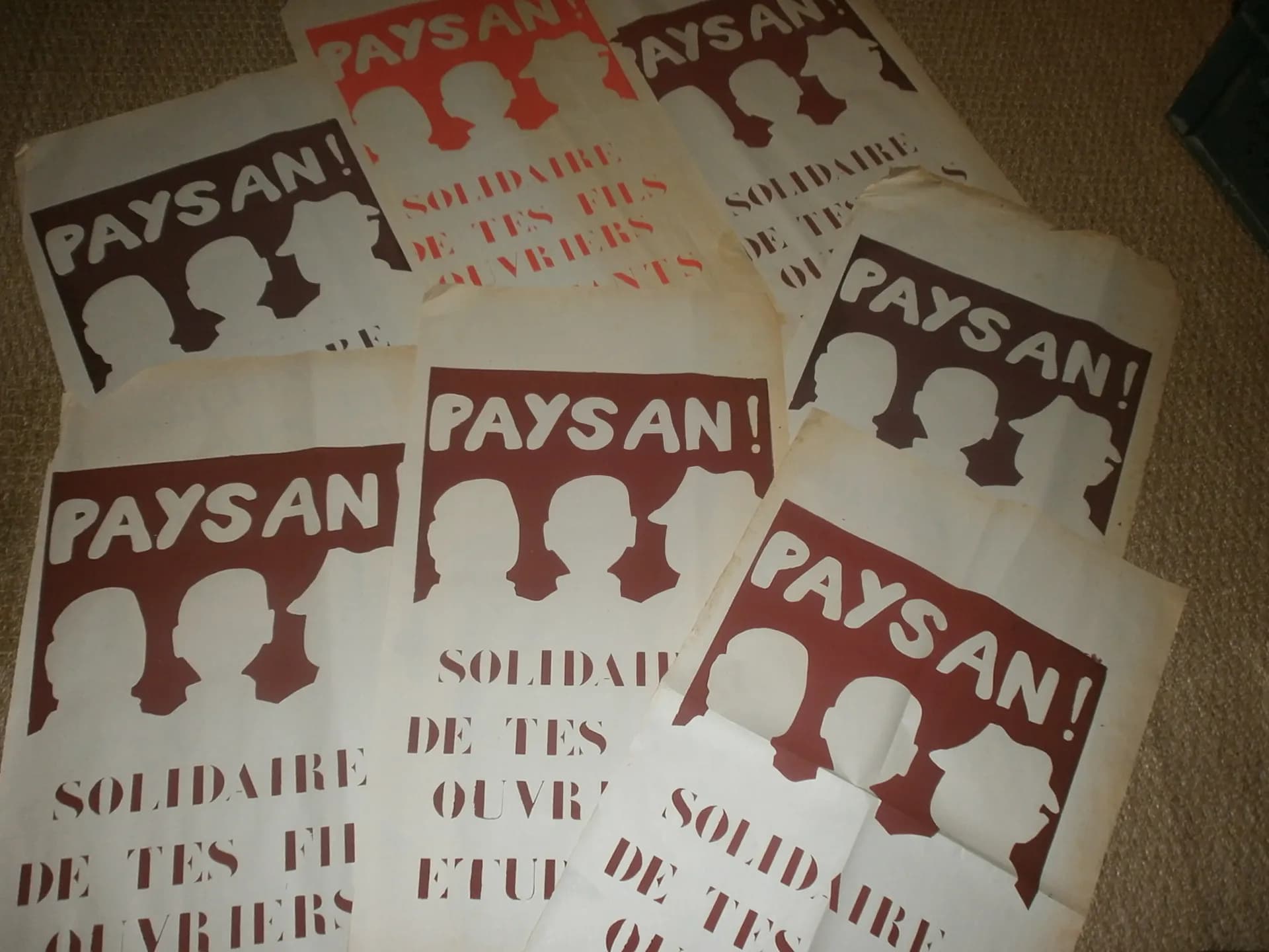 Une affiche de mai 68 - Paysans solidaire de tes fils ouvriers étudiants - 4